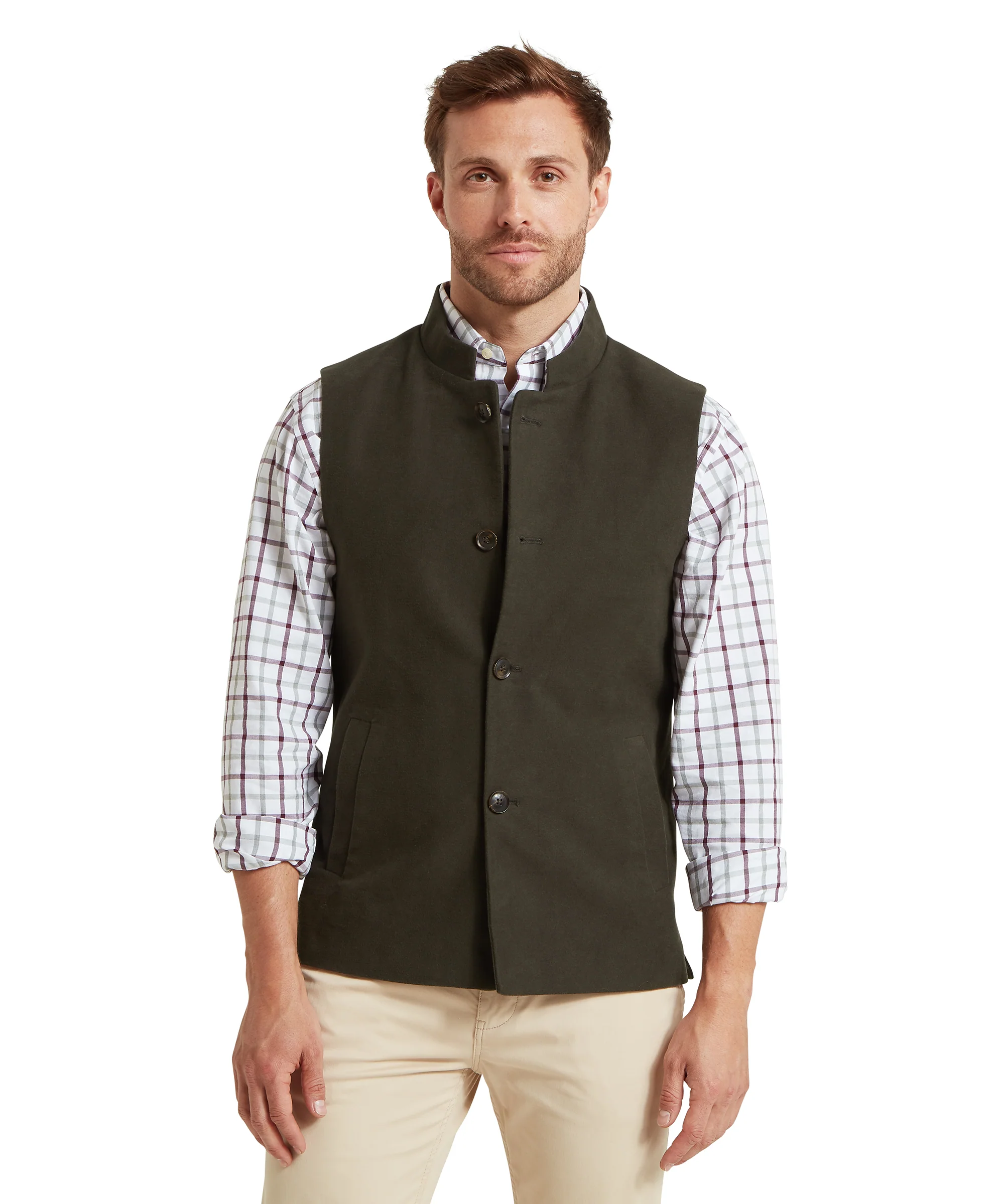 Barnsdale Nehru Waistcoat - Forest - Image 2