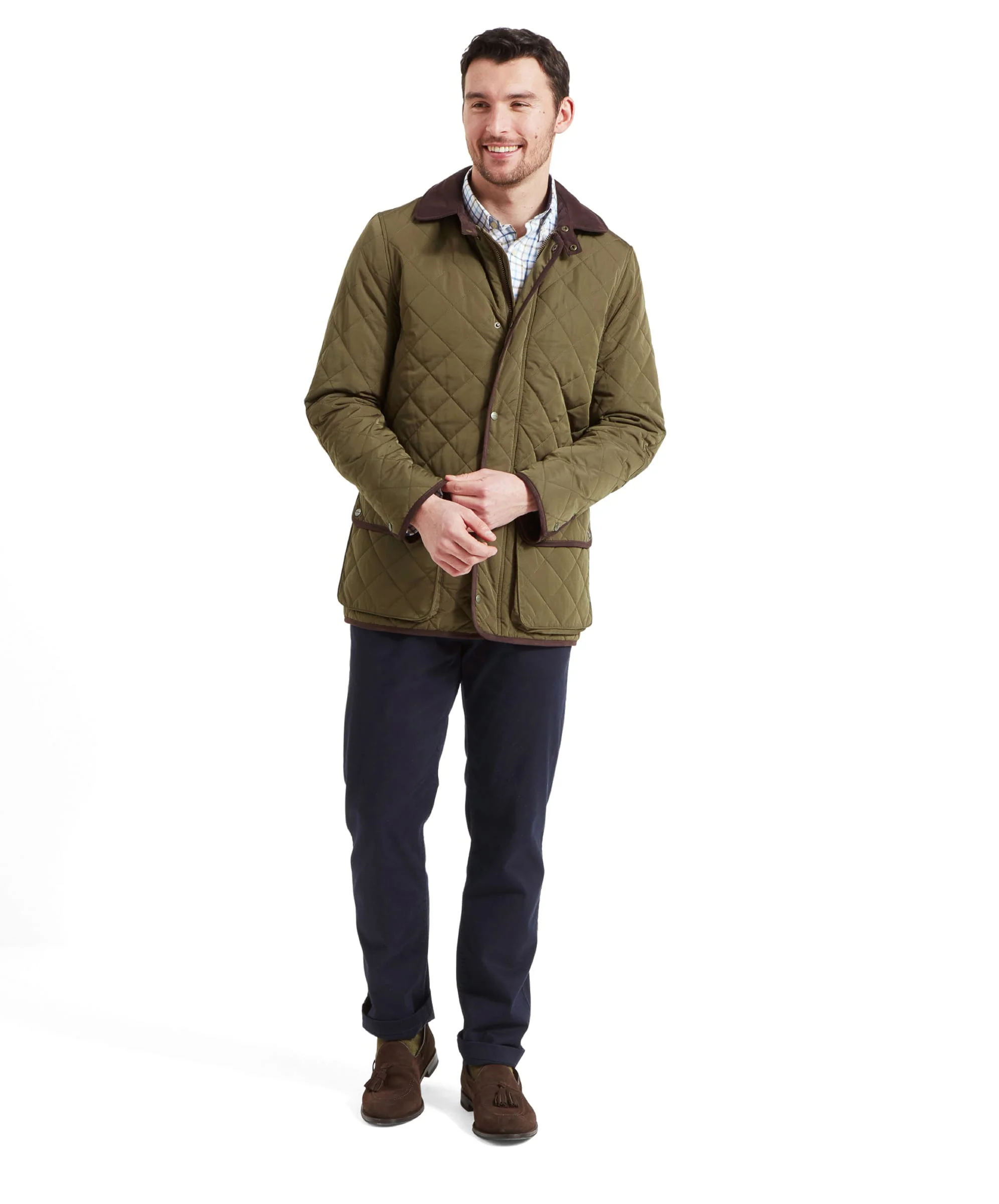 Barrowden Quilt Jacket - Olive - Image 3