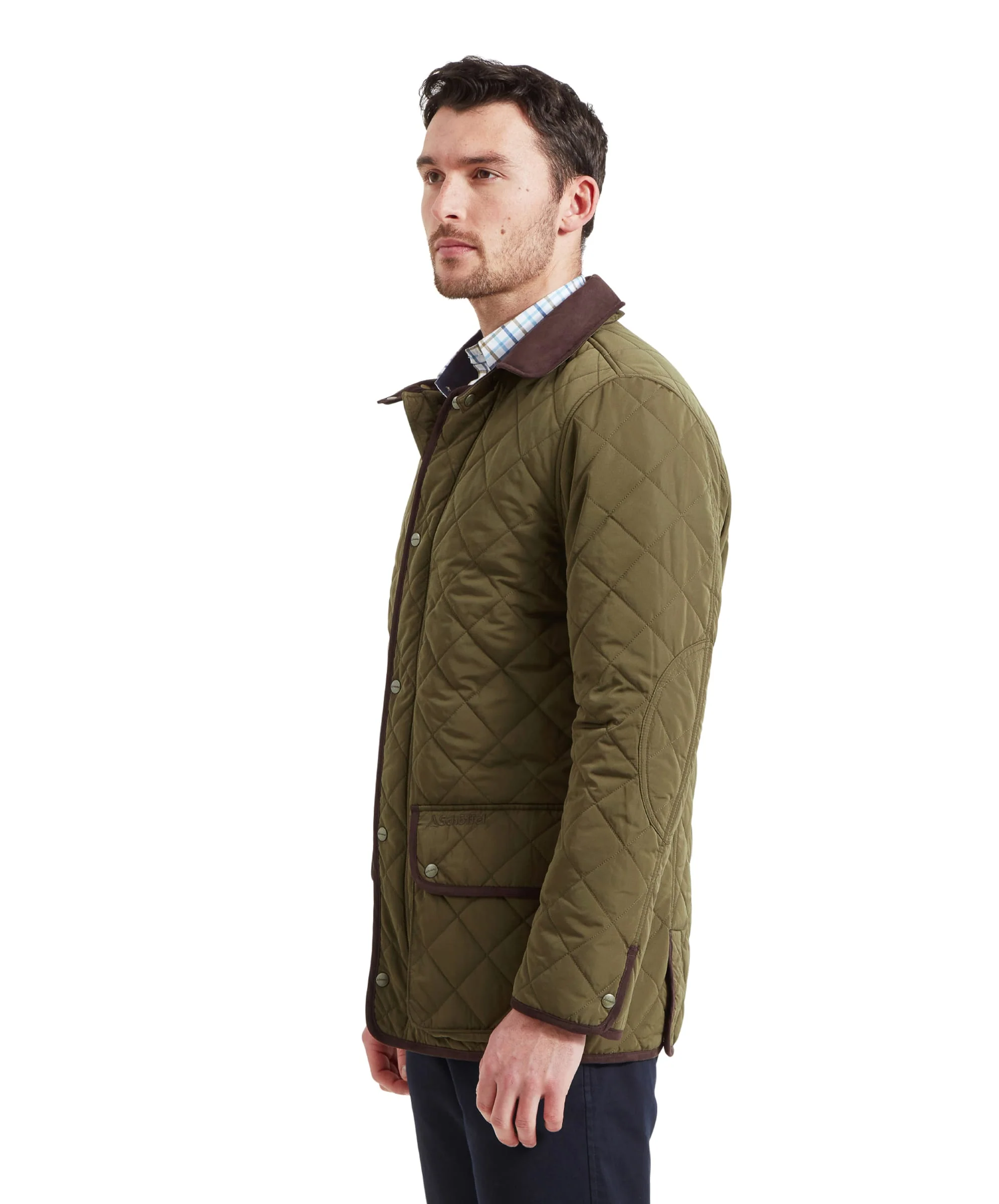 Barrowden Quilt Jacket - Olive - Image 4