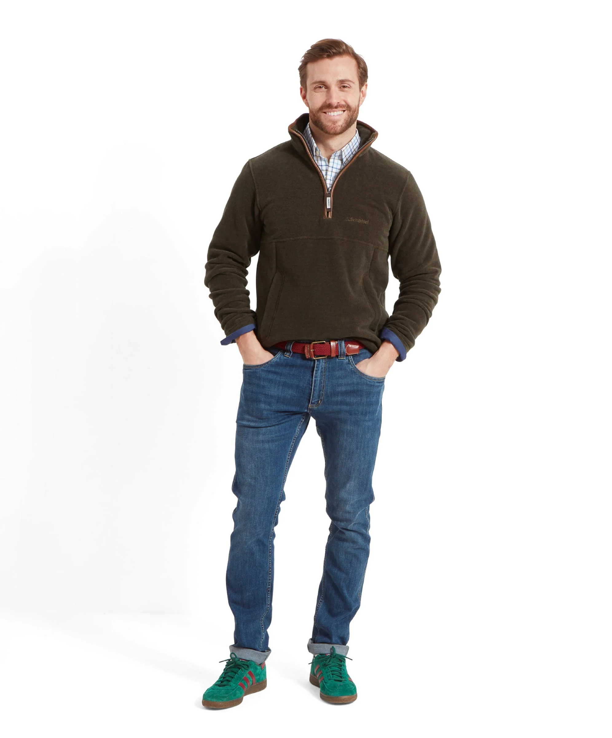 Berkeley Quarter Zip Fleece - Dark Olive - Image 3