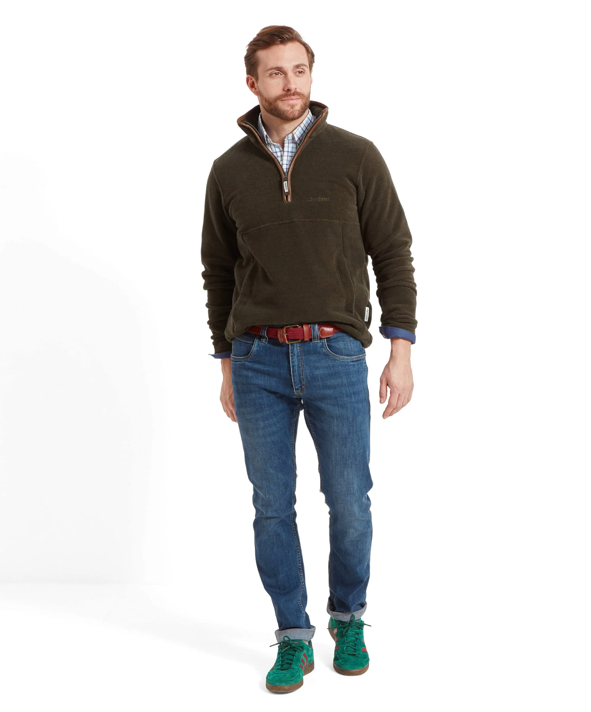 Berkeley Quarter Zip Fleece - Dark Olive - Image 9