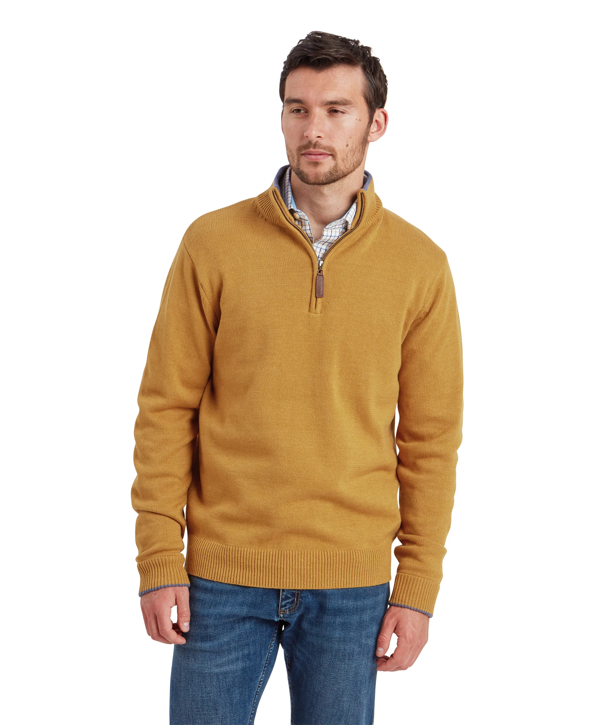 Blair Quarter Zip Jumper - Mustard - Image 2