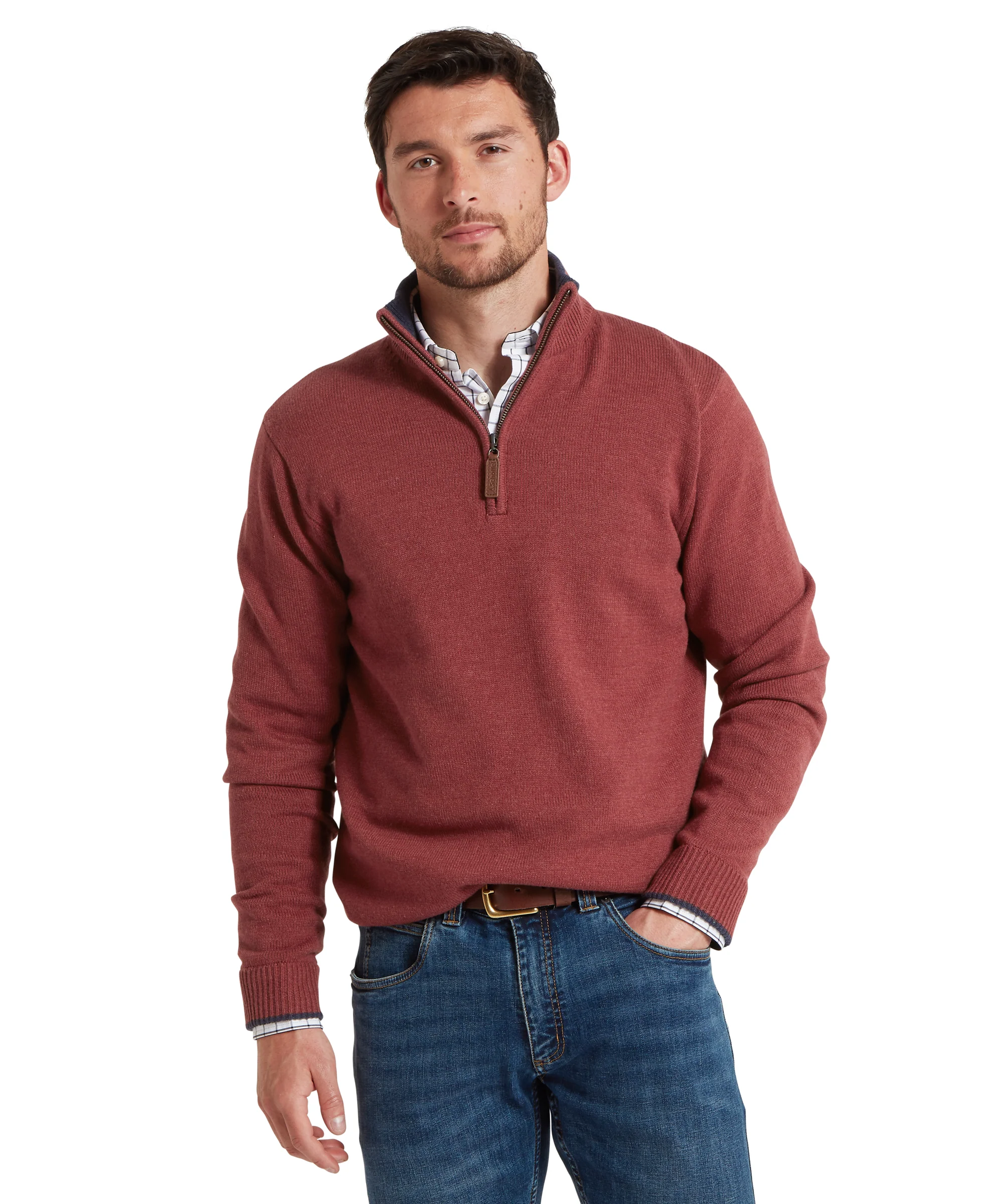 Blair Quarter Zip Jumper - Redwood - Image 2