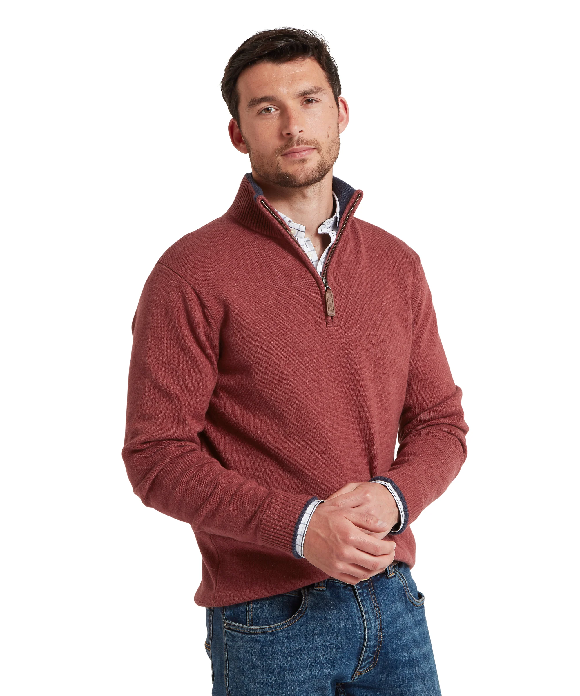 Blair Quarter Zip Jumper - Redwood - Image 4