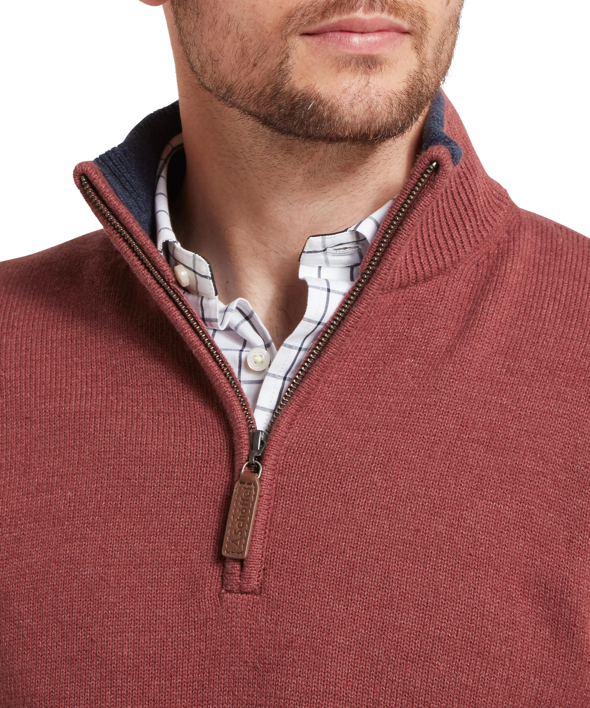 Blair Quarter Zip Jumper - Redwood - Image 6