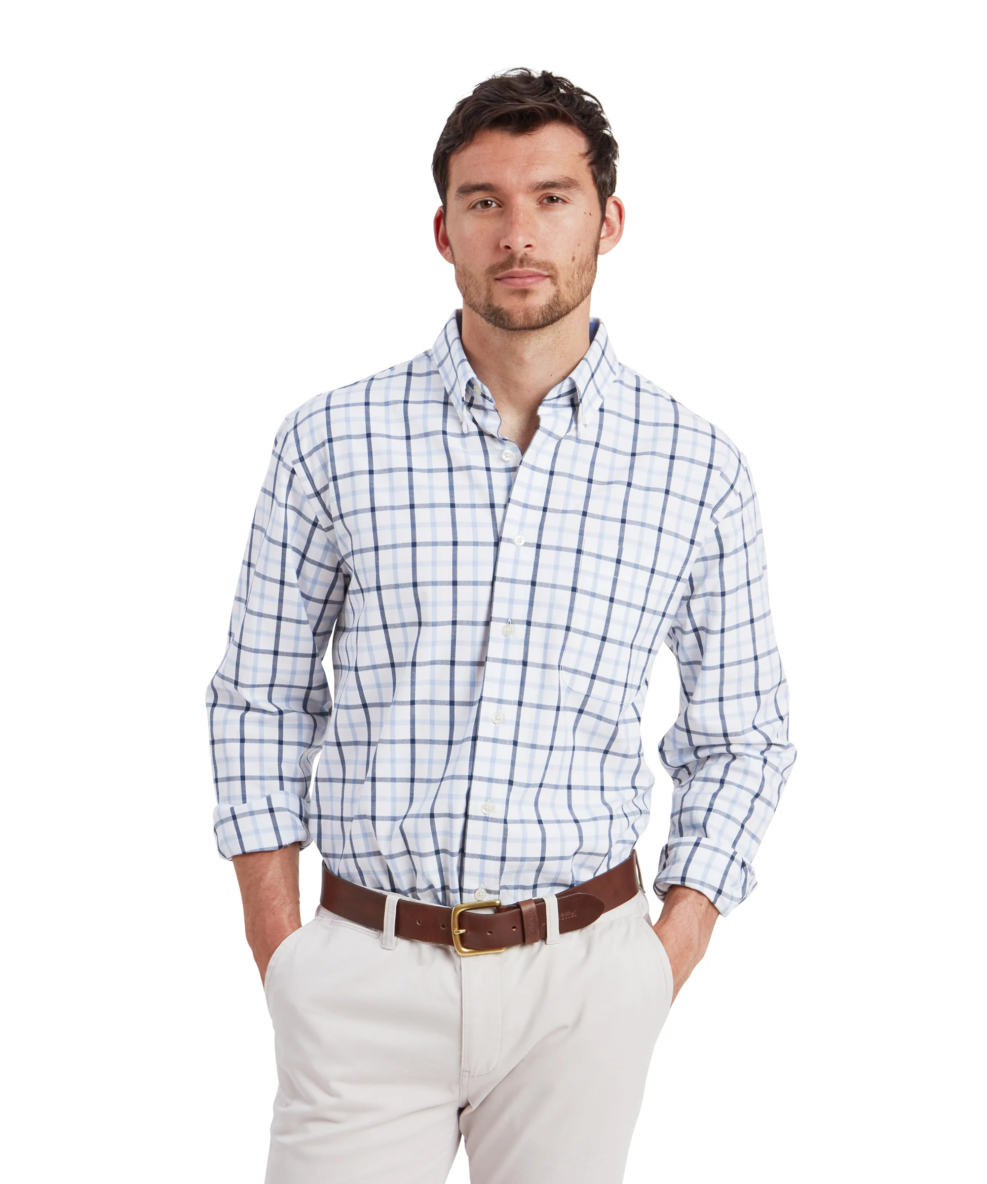 Brancaster Classic Shirt - Imperial Blue Check - Image 2