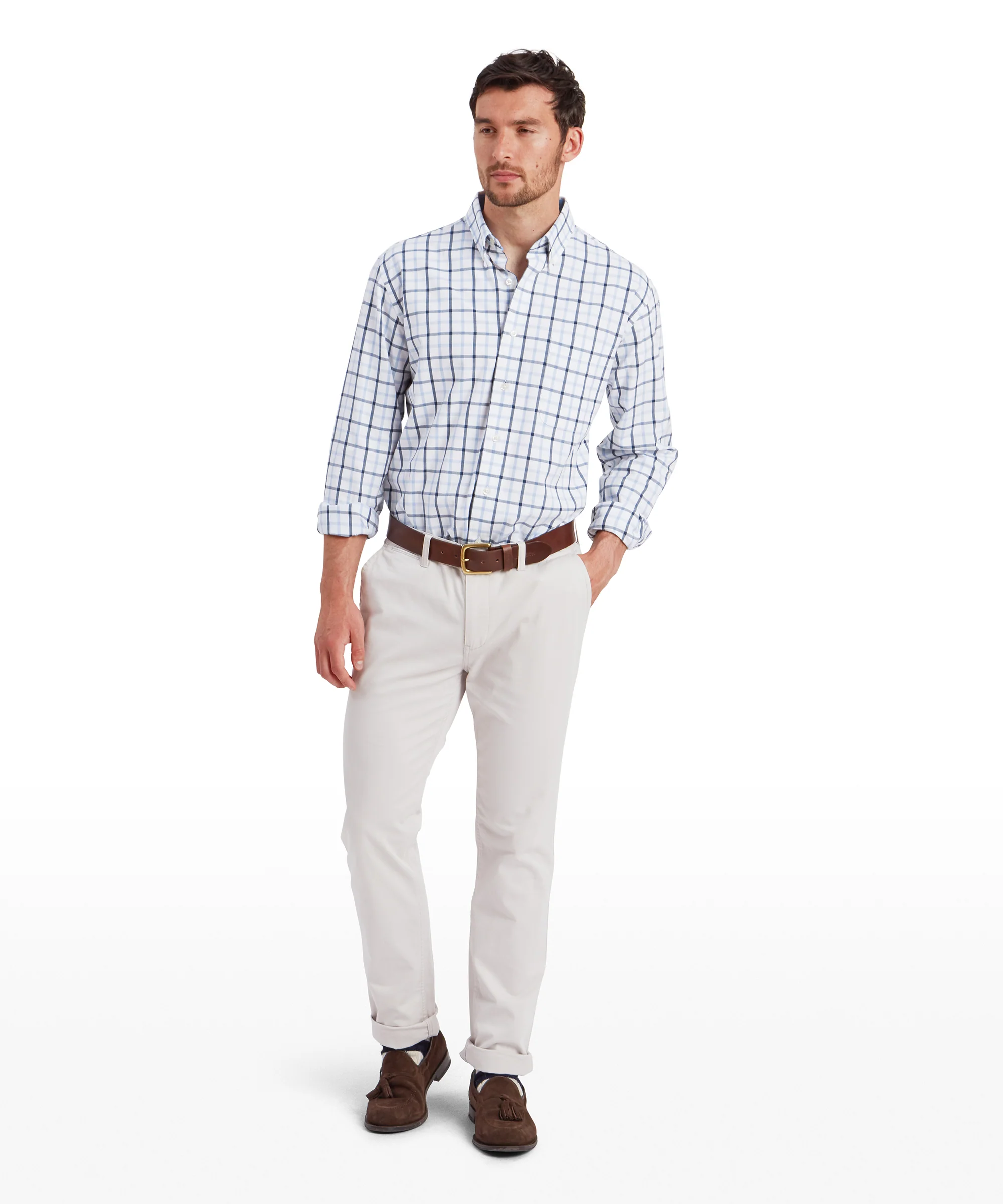 Brancaster Classic Shirt - Imperial Blue Check - Image 3