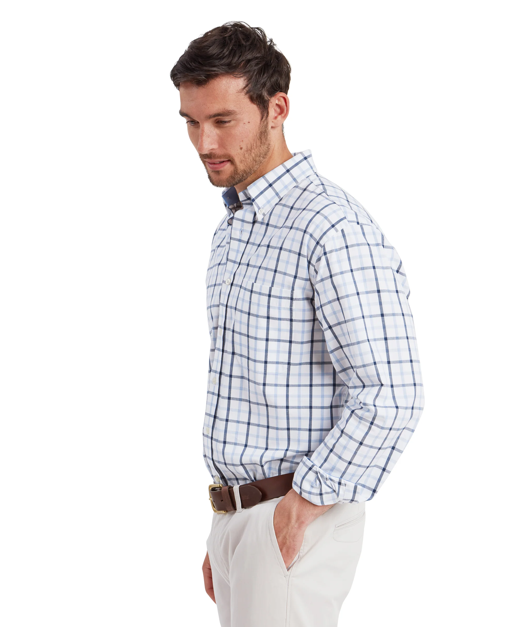 Brancaster Classic Shirt - Imperial Blue Check - Image 4