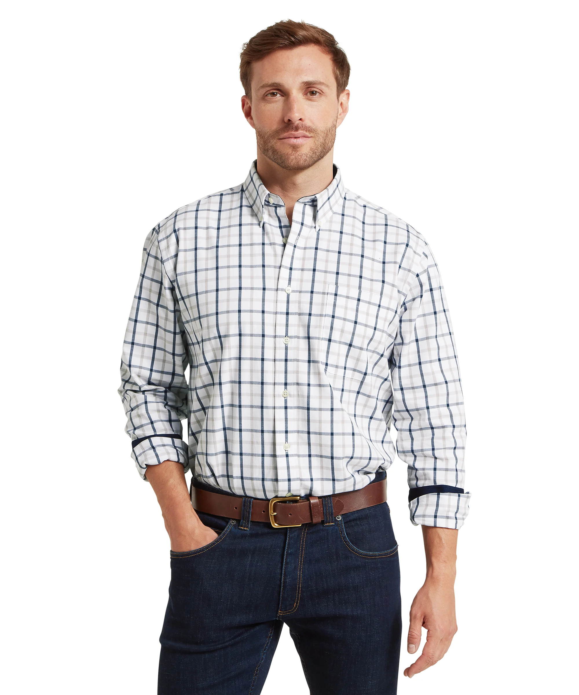Brancaster Classic Shirt - Oxford Navy Check - Image 2