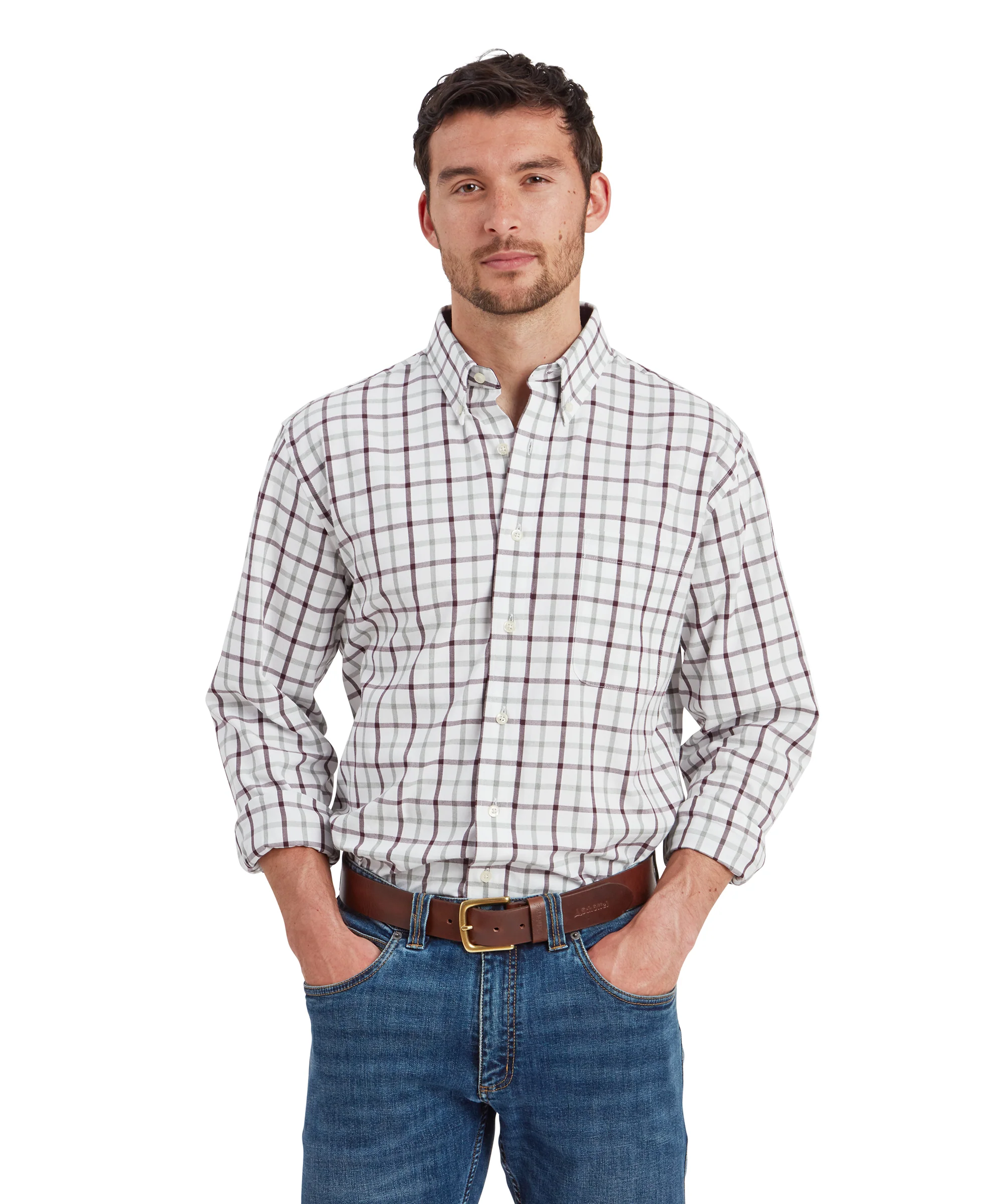 Brancaster Classic Shirt - Wine Check - Image 2