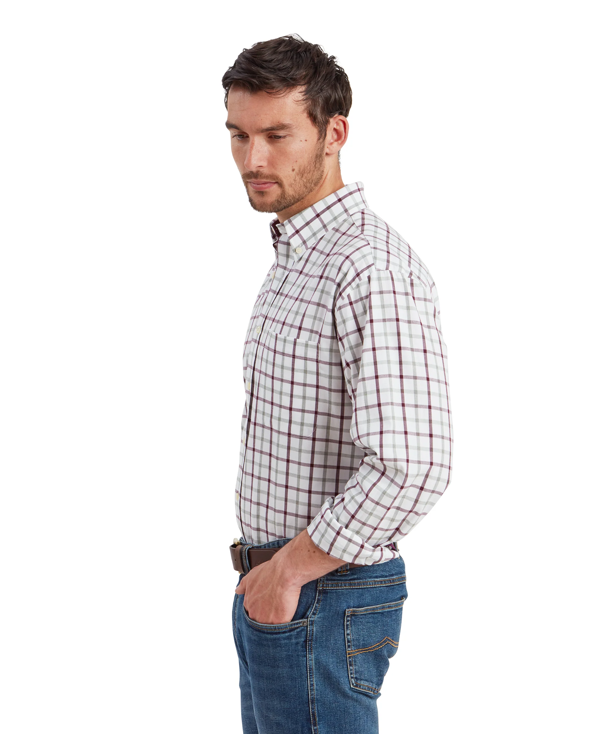 Brancaster Classic Shirt - Wine Check - Image 4