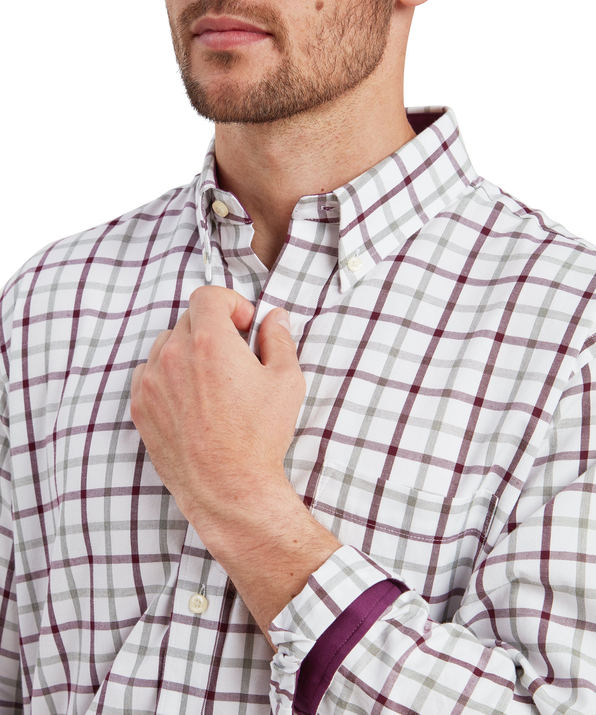Brancaster Classic Shirt - Wine Check - Image 6