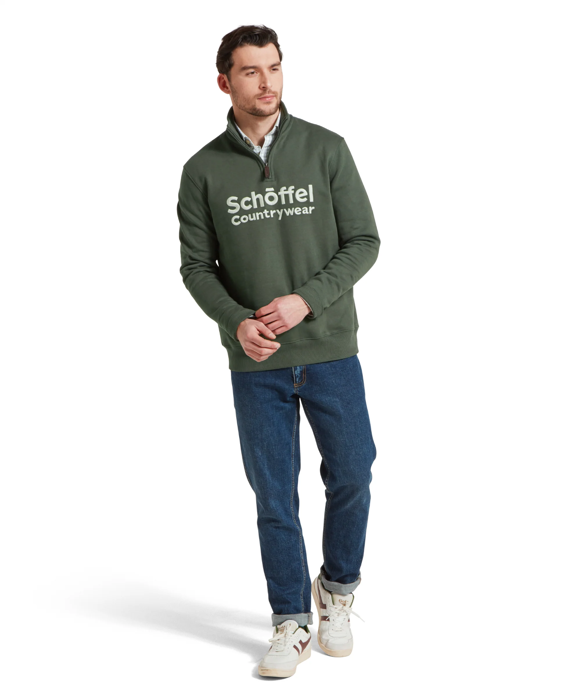Bude Quarter Zip Sweatshirt - Dark Forest - Image 3