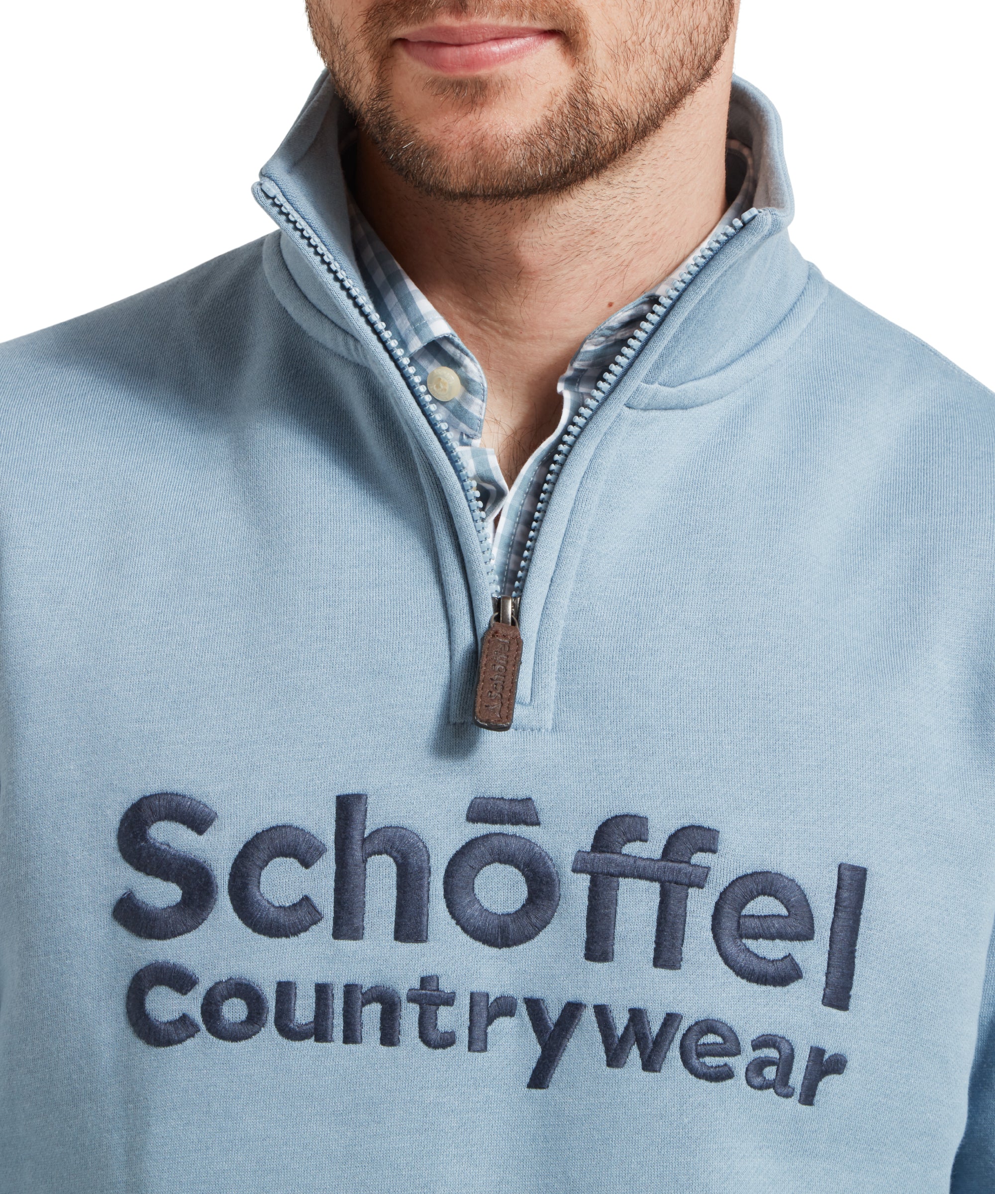 Bude Quarter Zip Sweatshirt - Pigeon Blue - Image 6