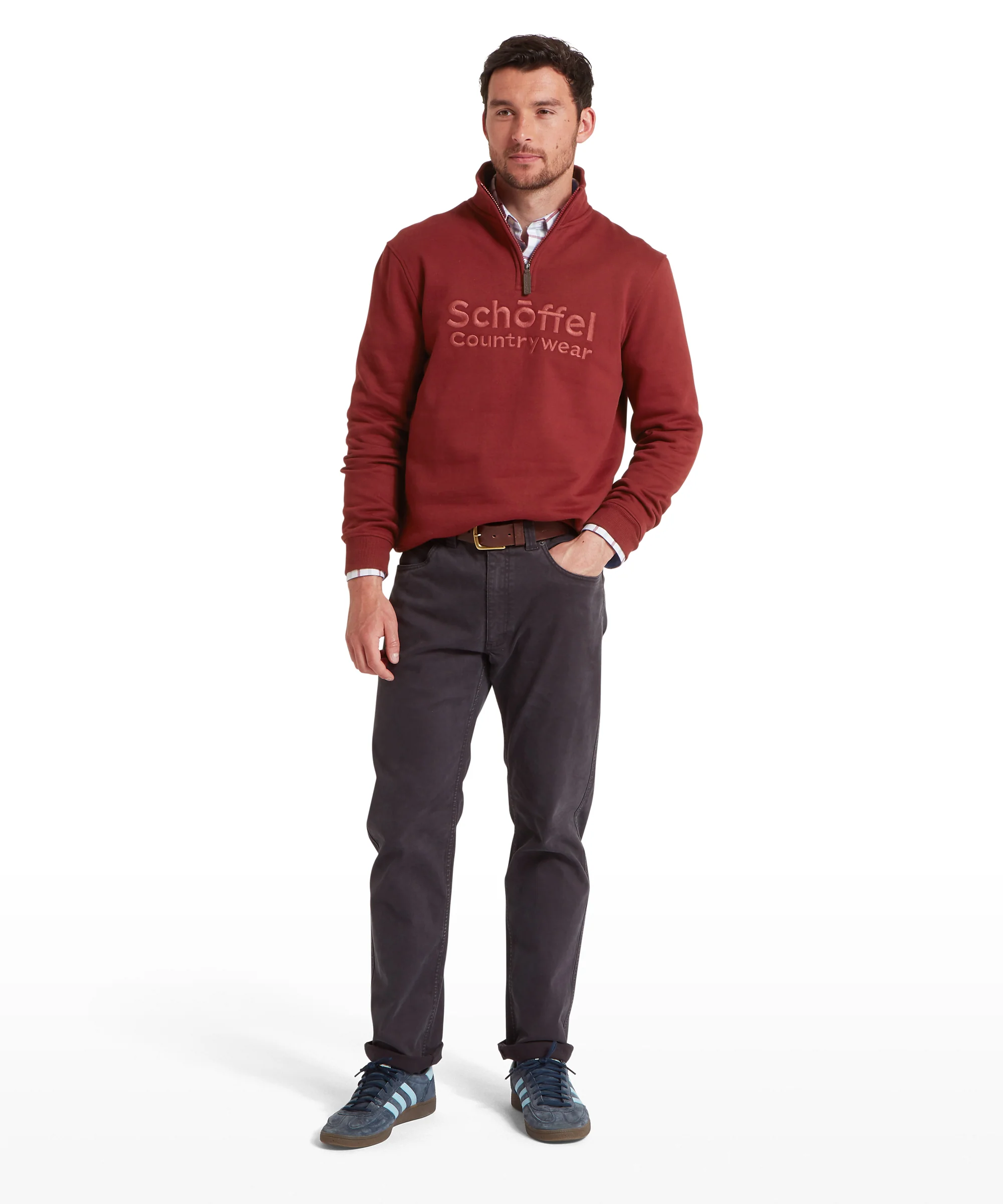 Bude Quarter Zip Sweatshirt - Redwood - Image 3