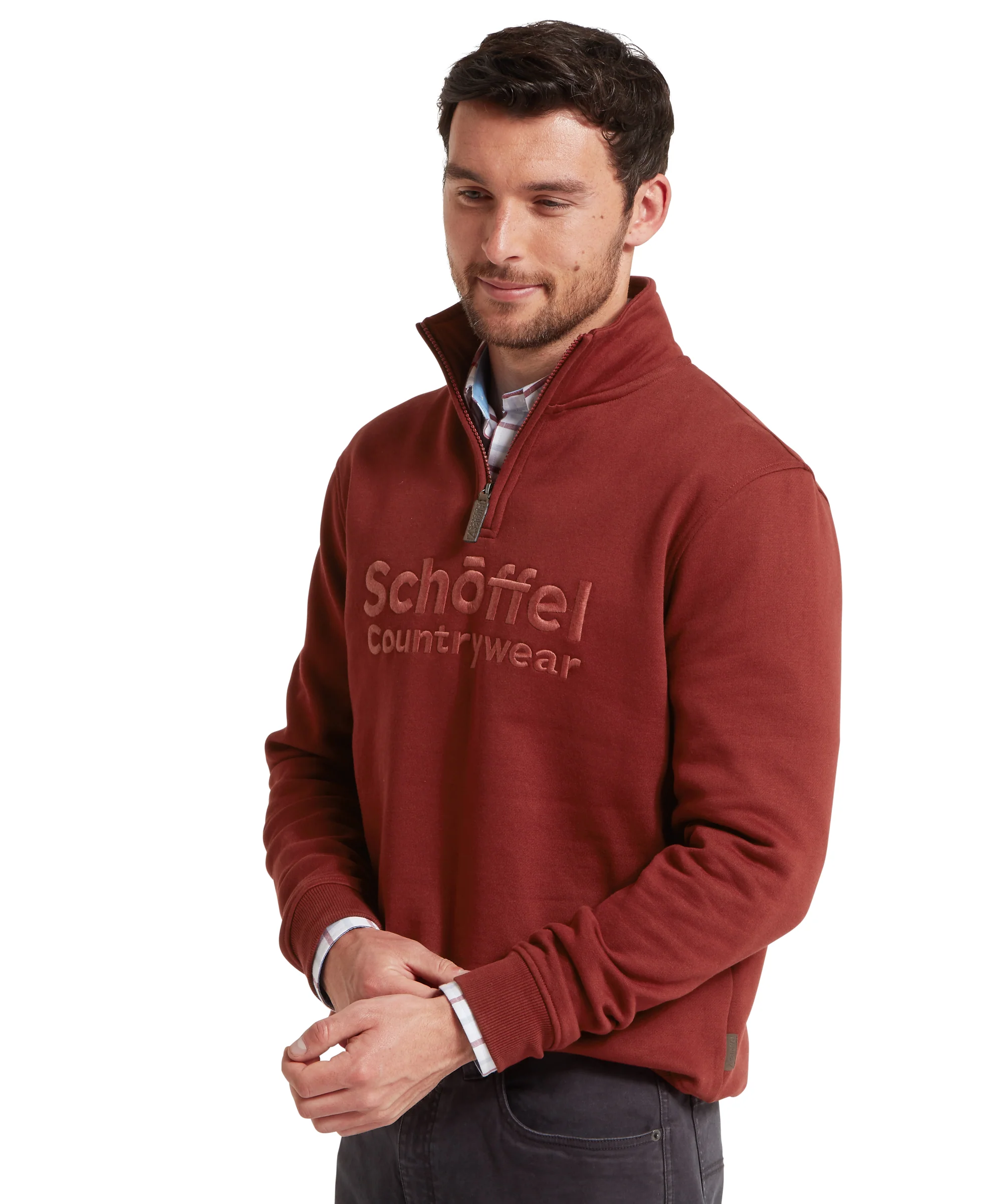 Bude Quarter Zip Sweatshirt - Redwood - Image 4