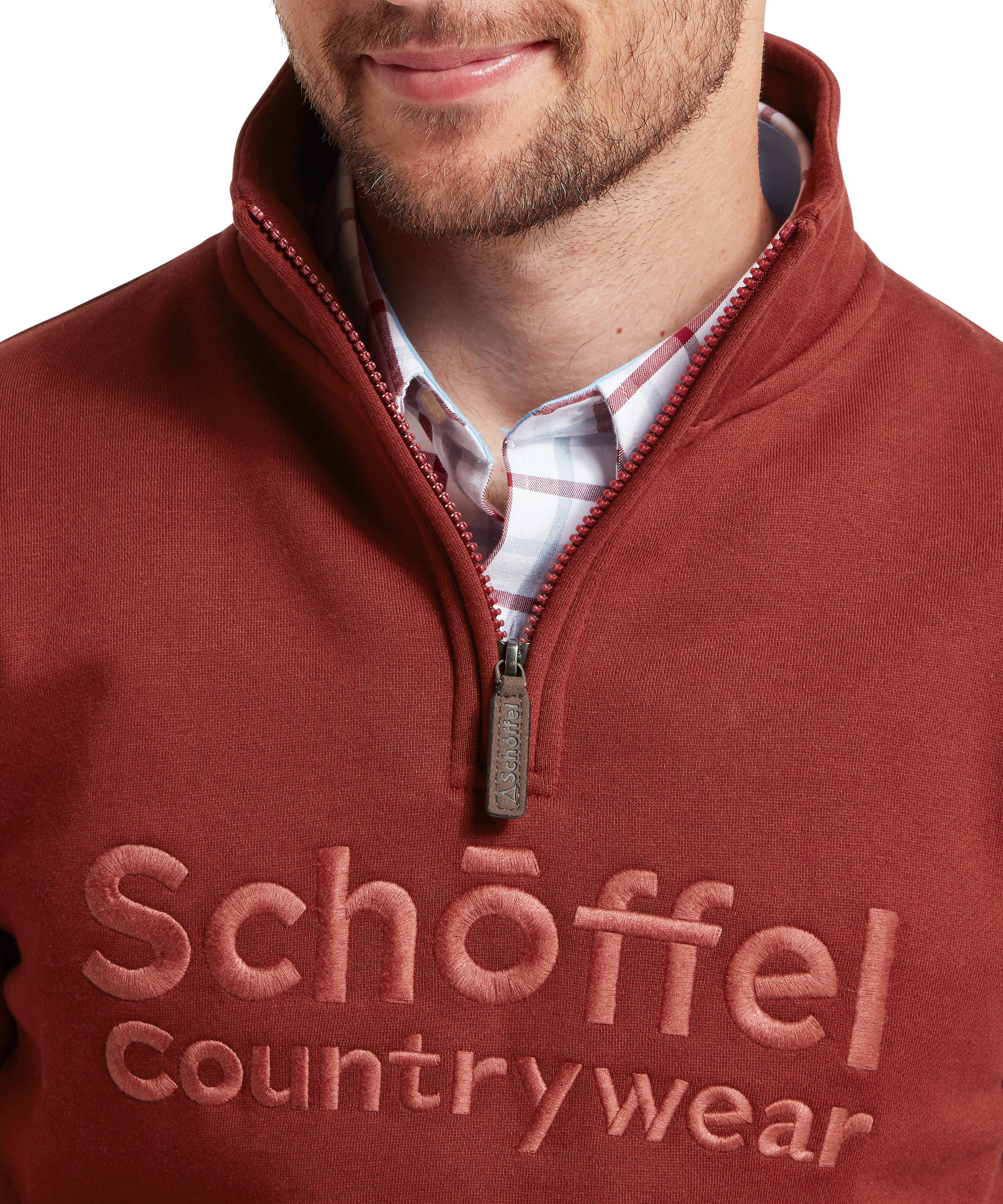 Bude Quarter Zip Sweatshirt - Redwood - Image 7