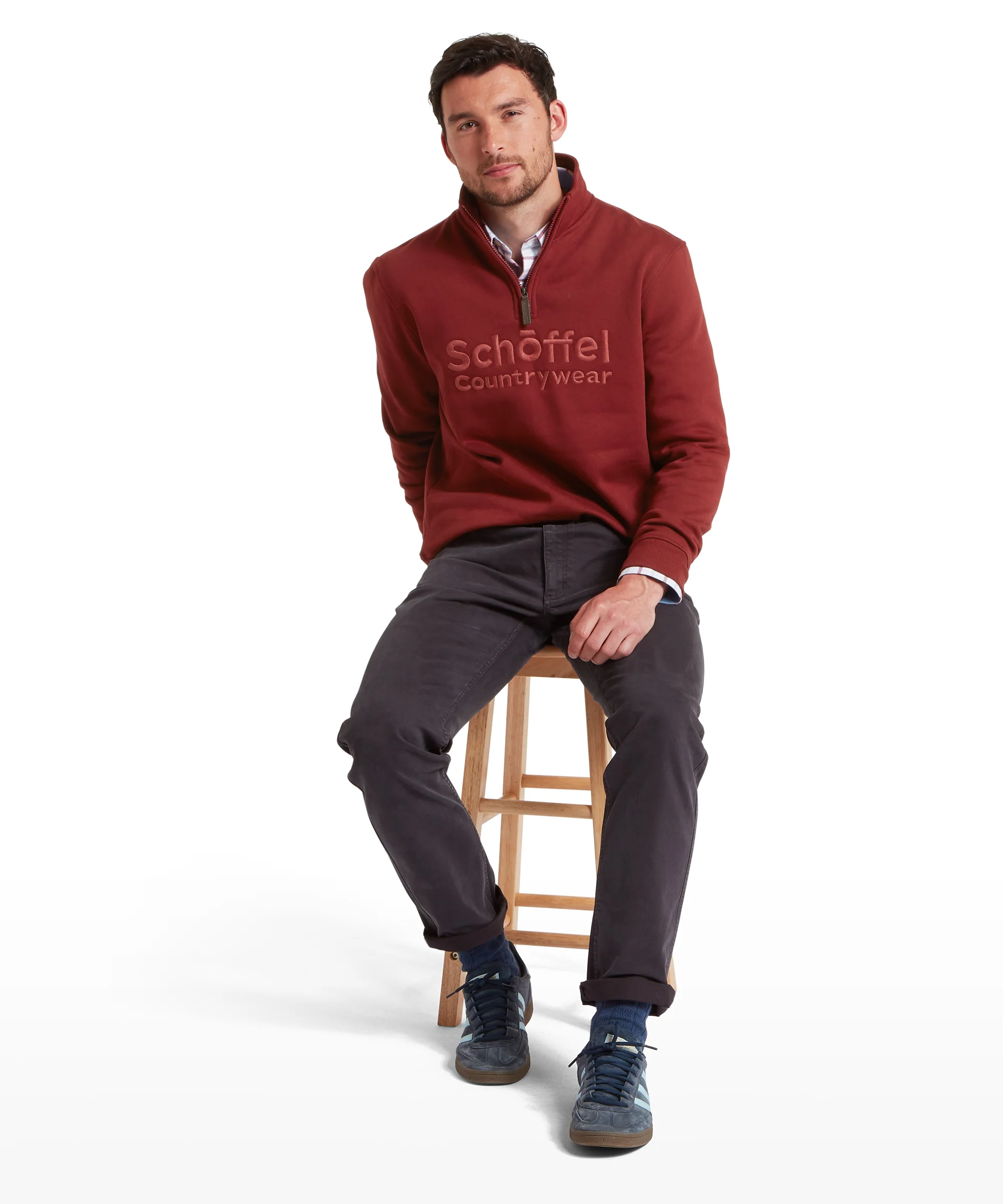 Bude Quarter Zip Sweatshirt - Redwood - Image 8