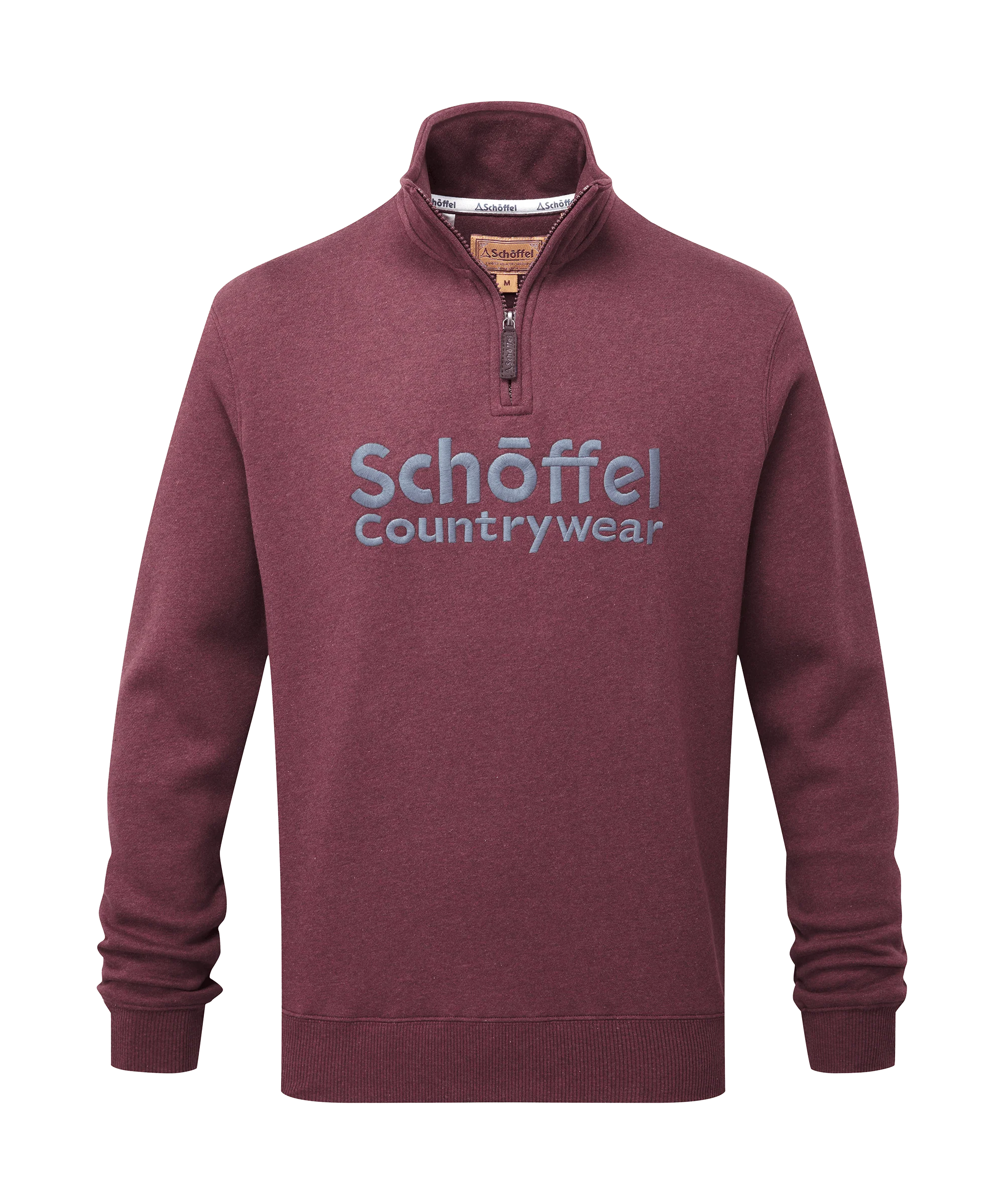 Bude Quarter Zip Sweatshirt - Wine Marl