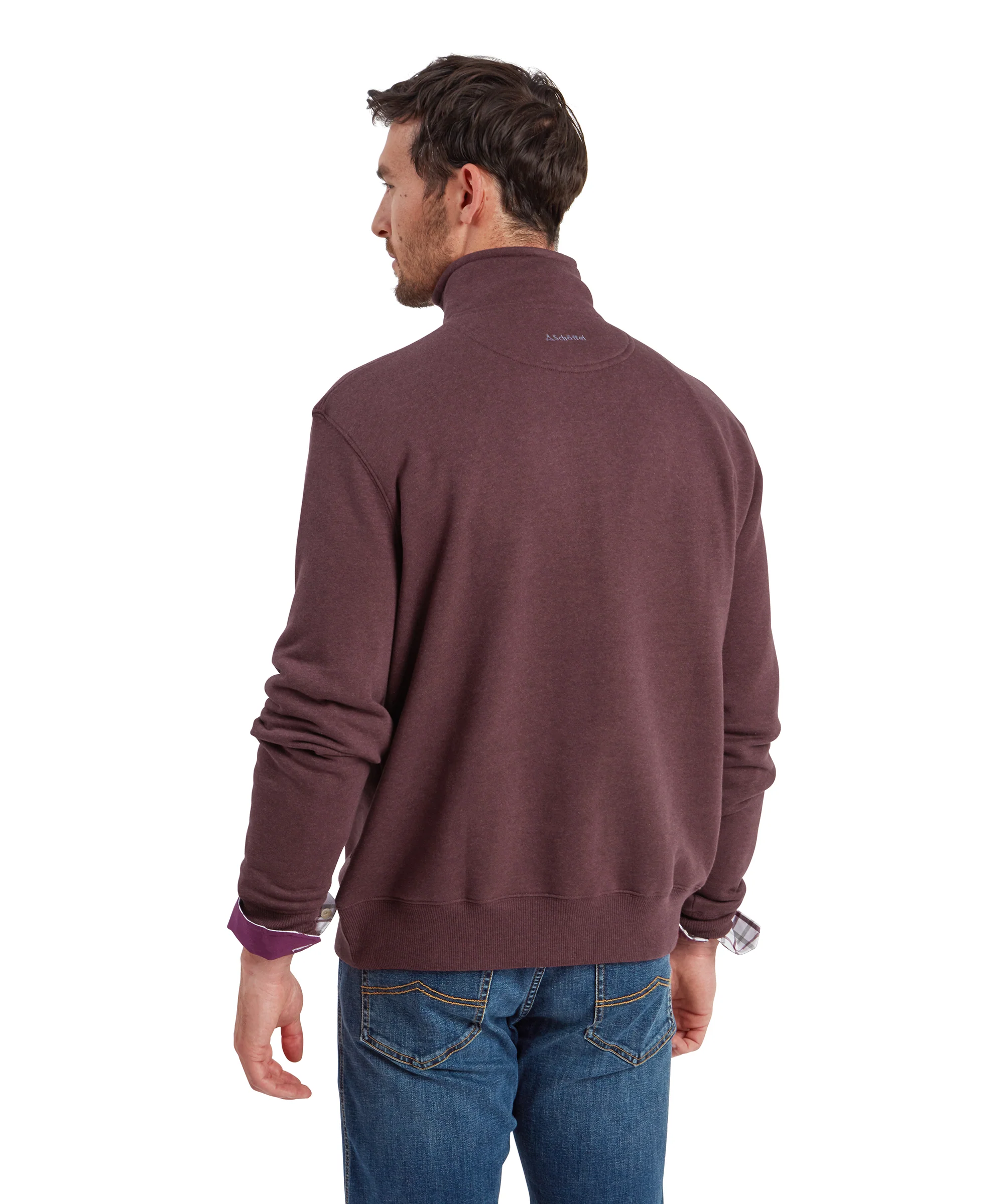 Bude Quarter Zip Sweatshirt - Wine Marl - Image 5