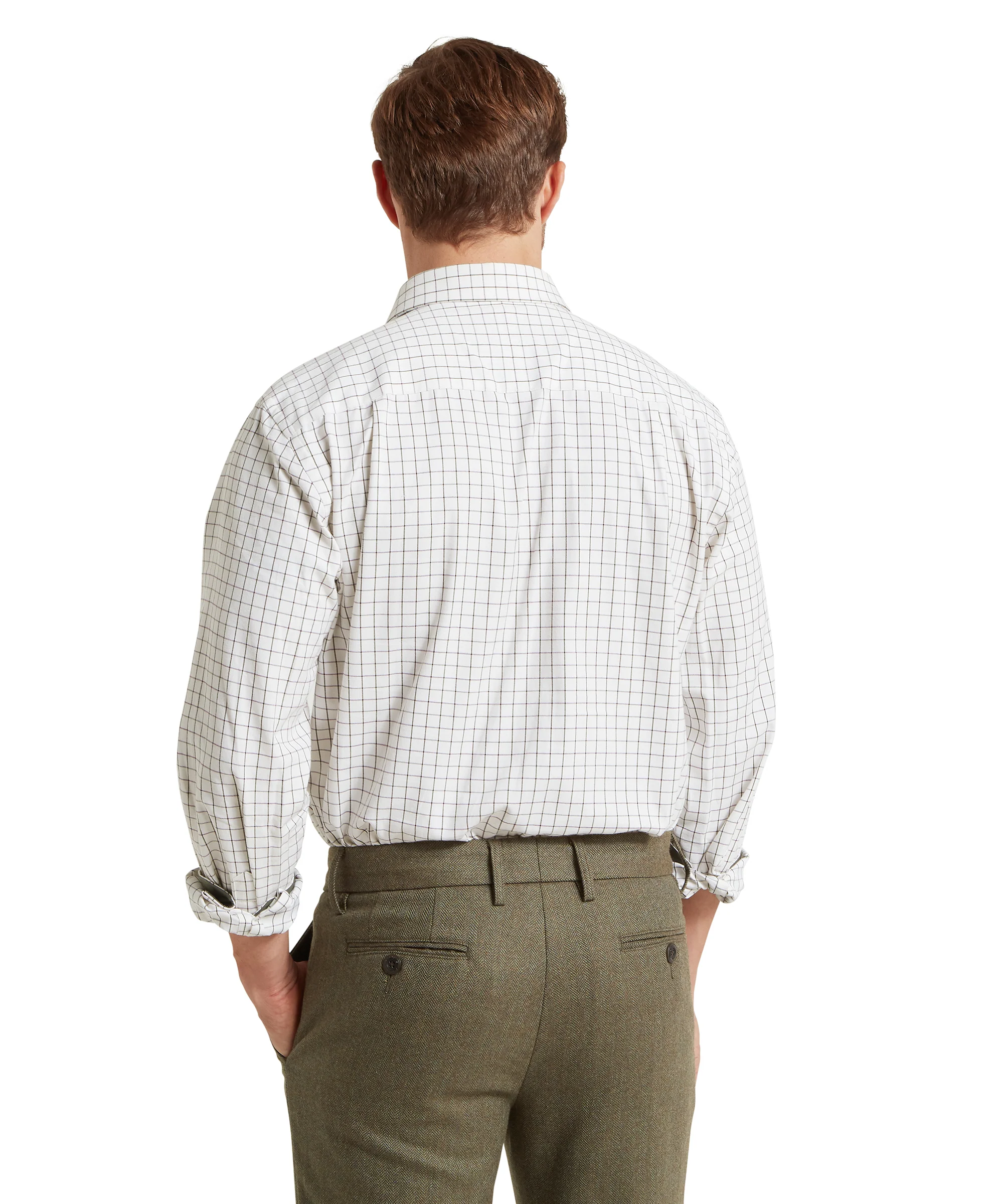 Burnham Tattersall Classic Shirt - Dark Olive Tattersall - Image 6