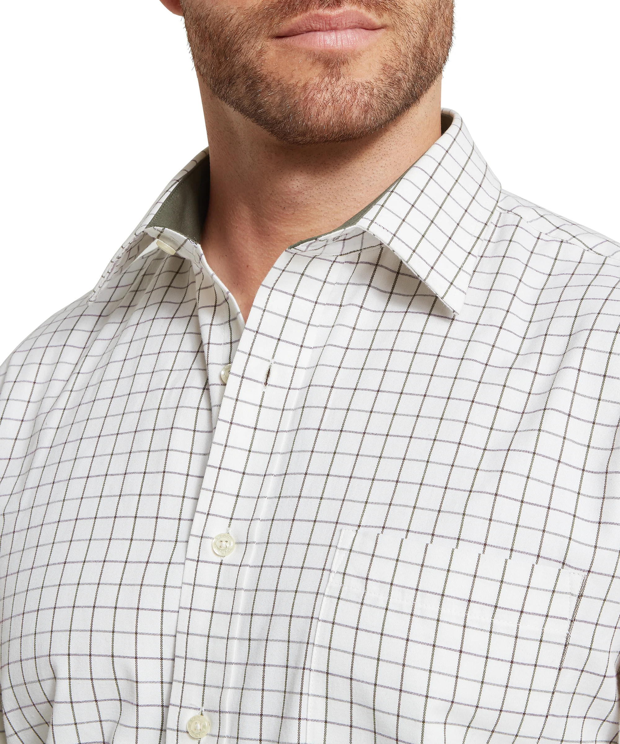 Burnham Tattersall Classic Shirt - Dark Olive Tattersall - Image 7