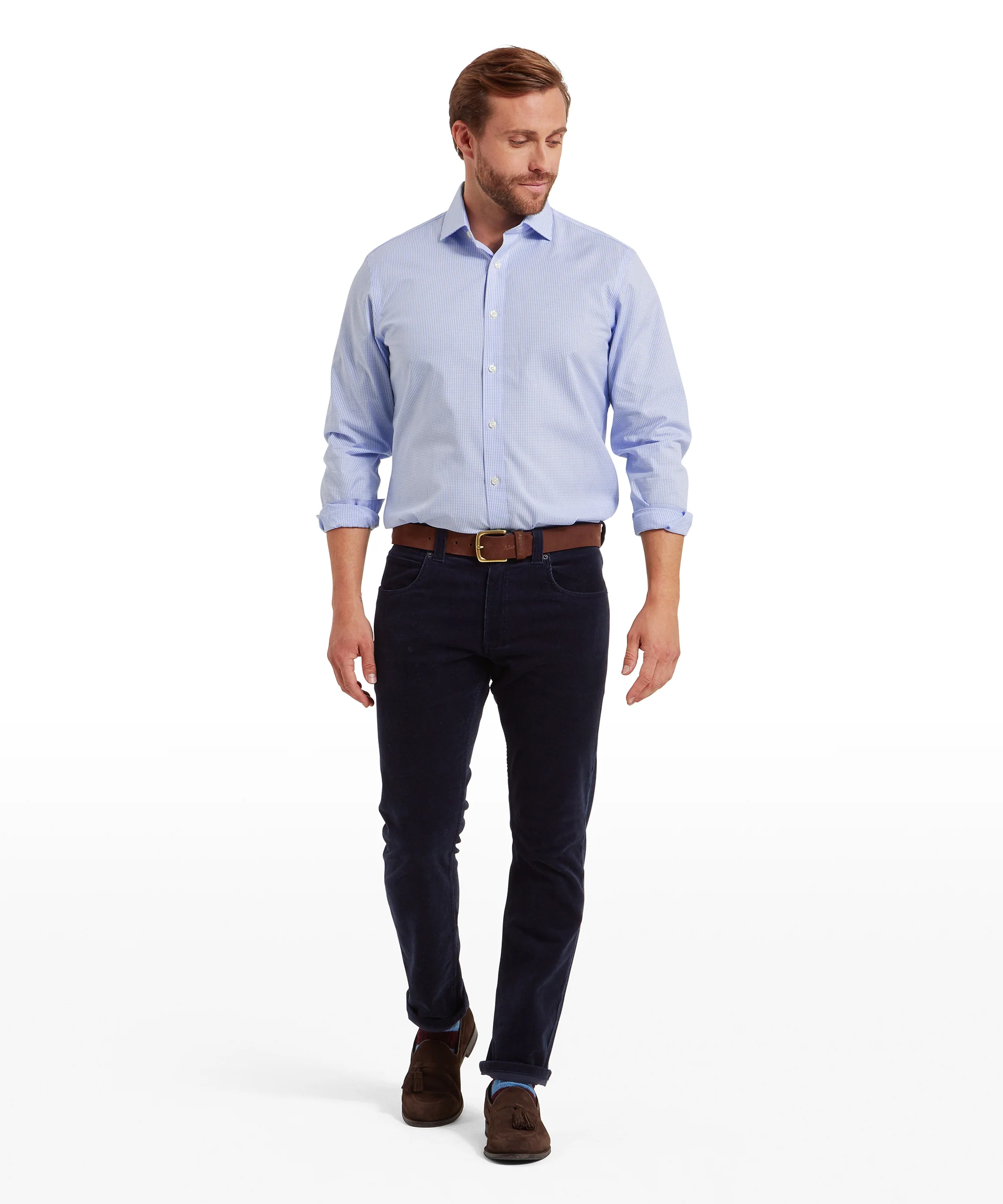 Camden Cord Trousers - Navy - Image 3