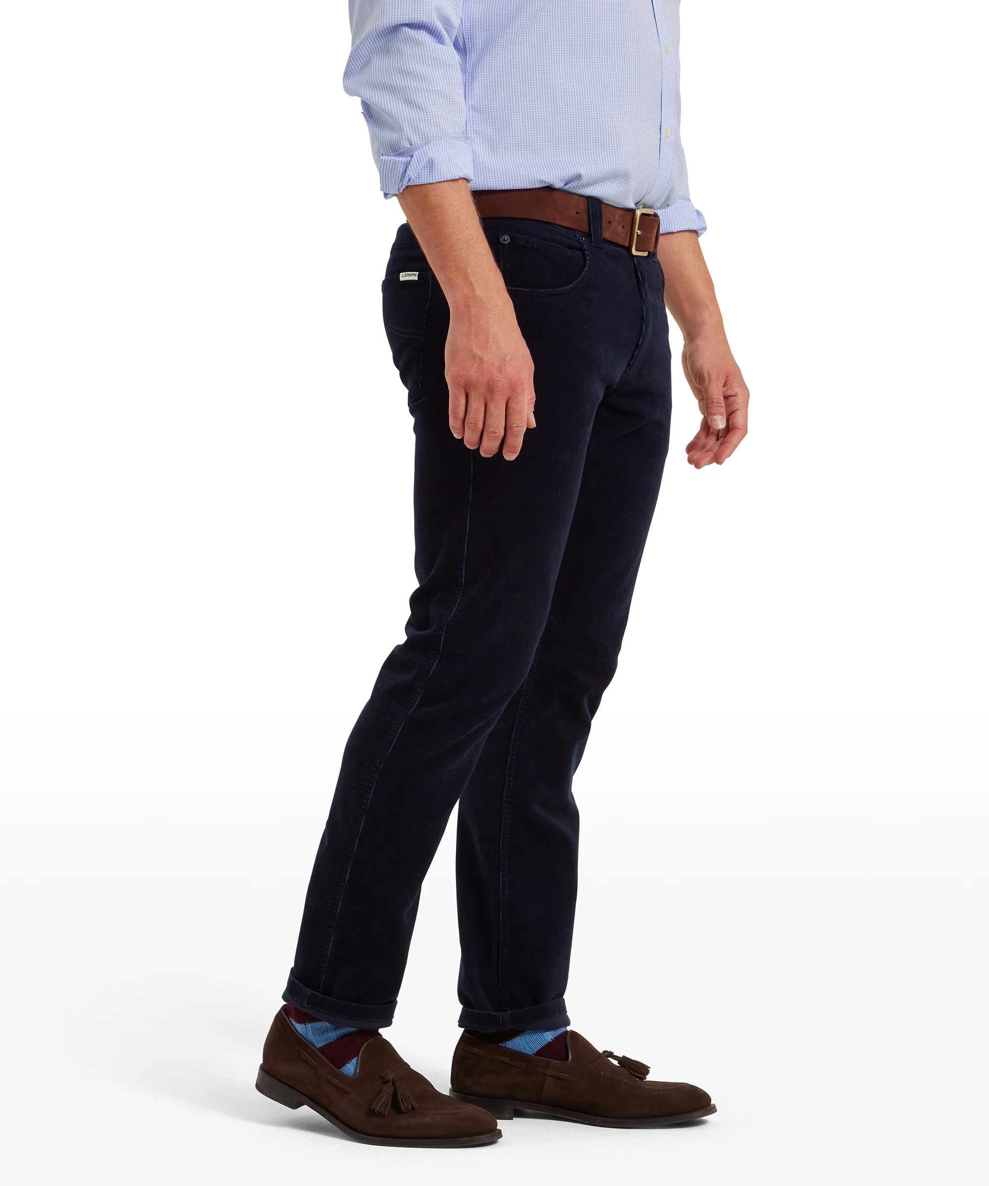 Camden Cord Trousers - Navy - Image 4