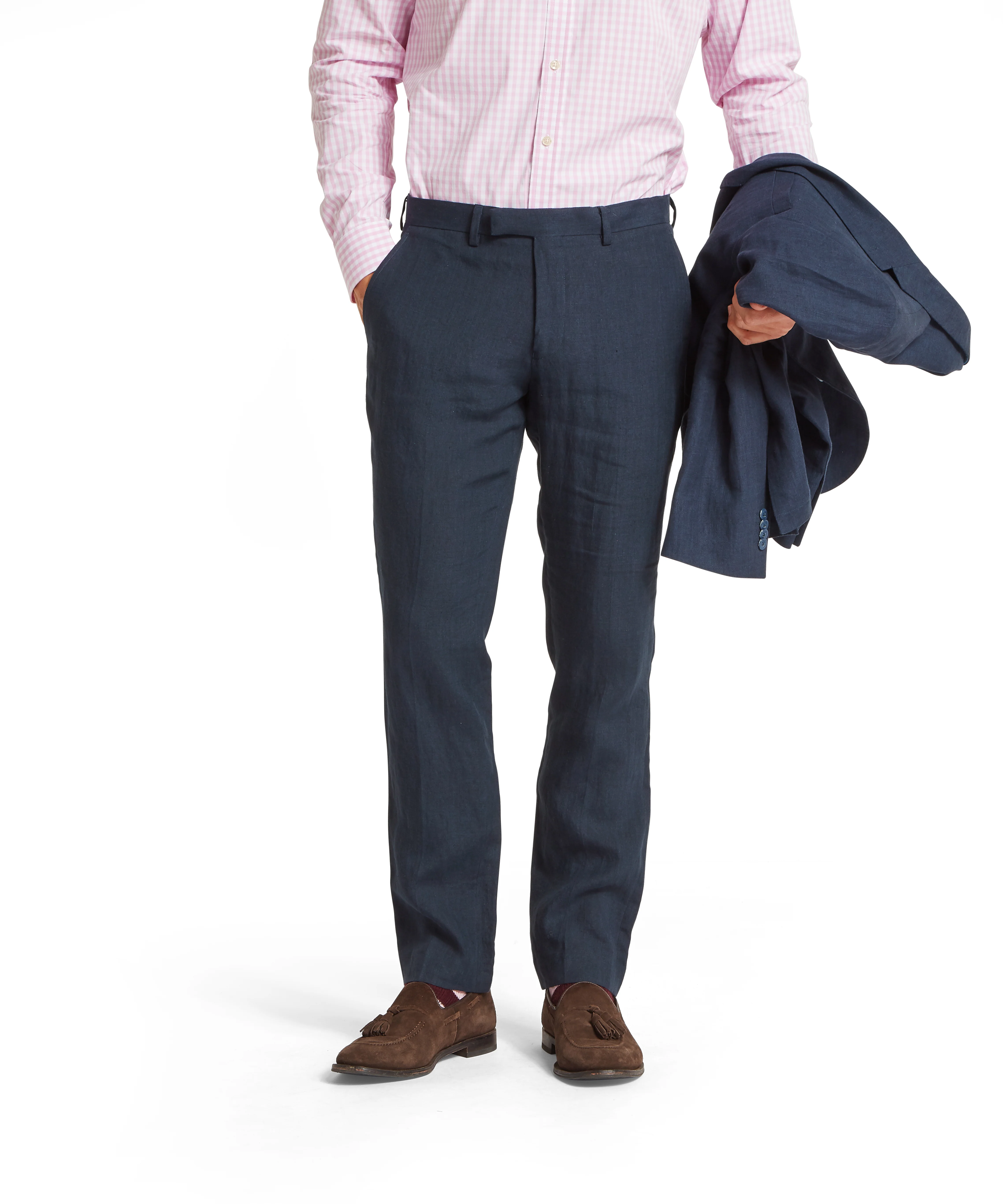 Chilham Linen Trousers - Navy - Image 2