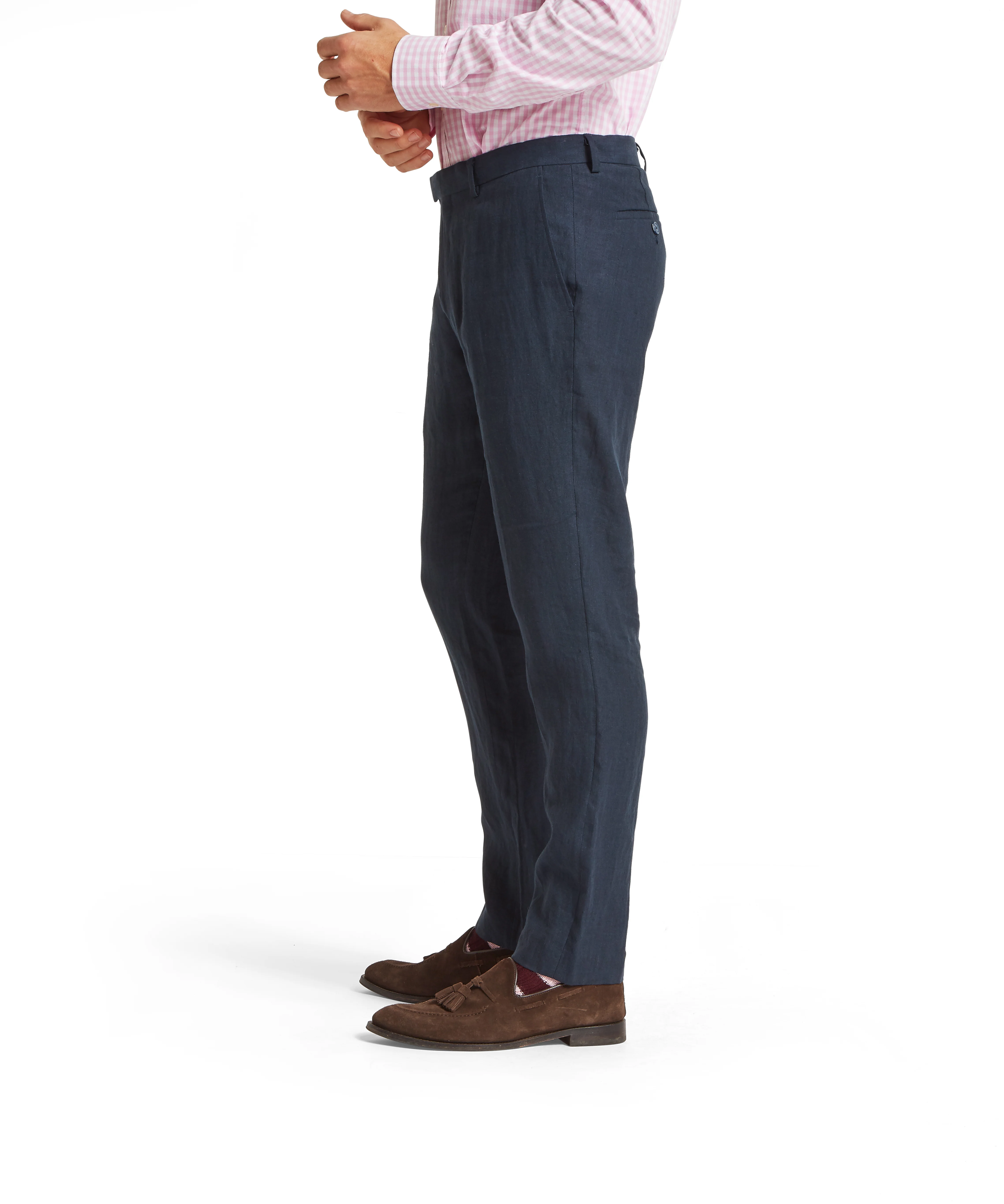Chilham Linen Trousers - Navy - Image 4