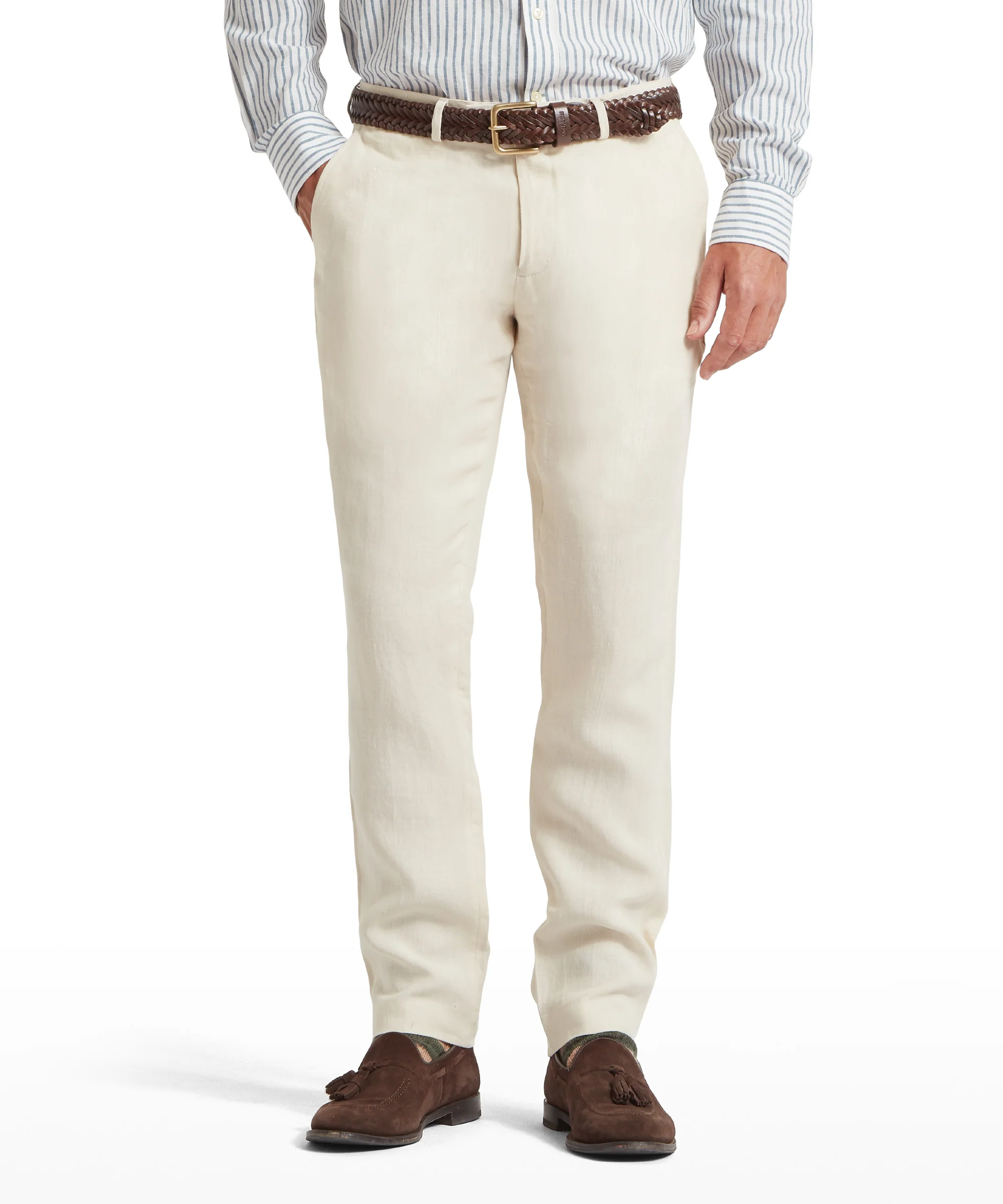 Chilham Linen Trousers - Oat - Image 2