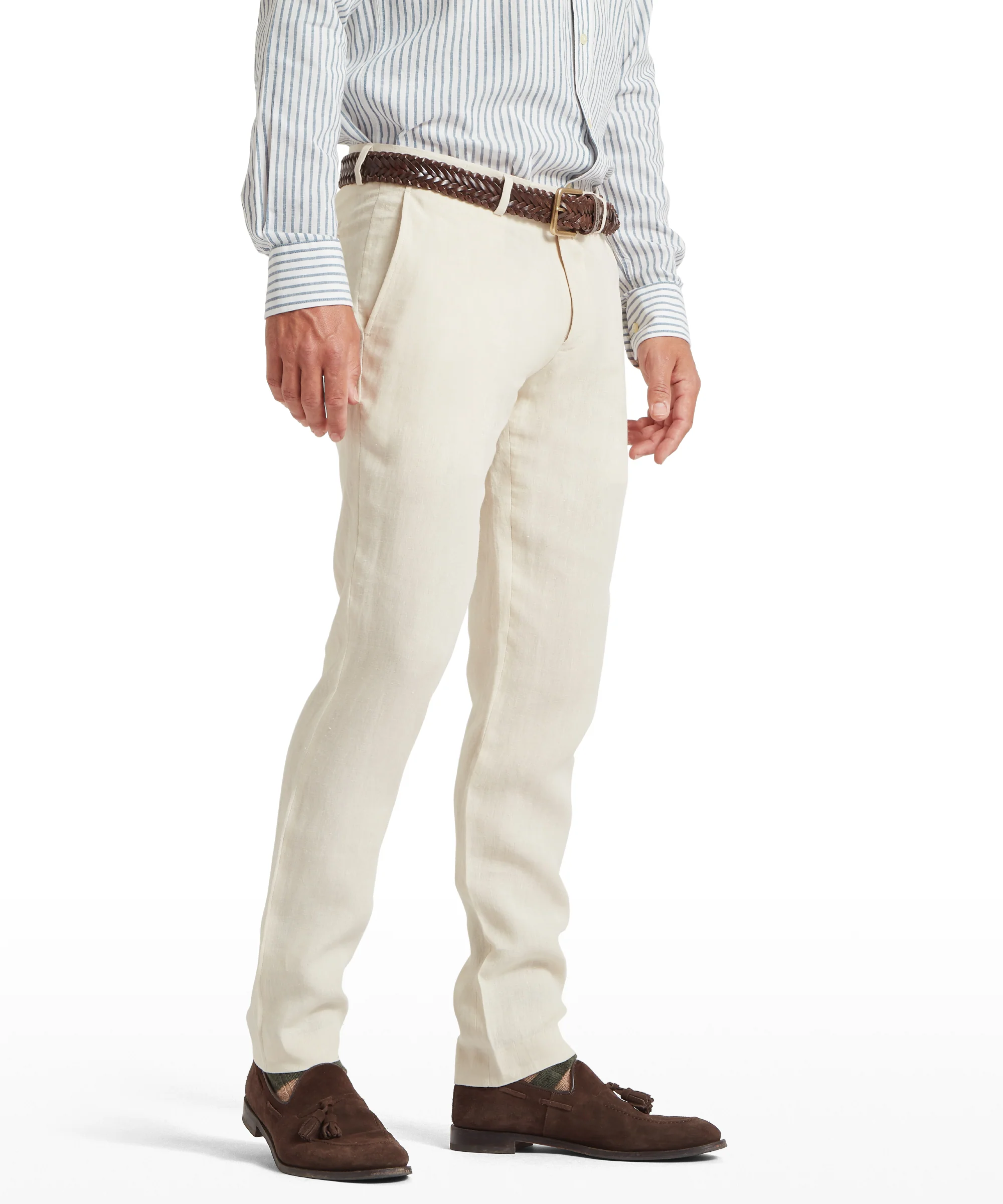 Chilham Linen Trousers - Oat - Image 4