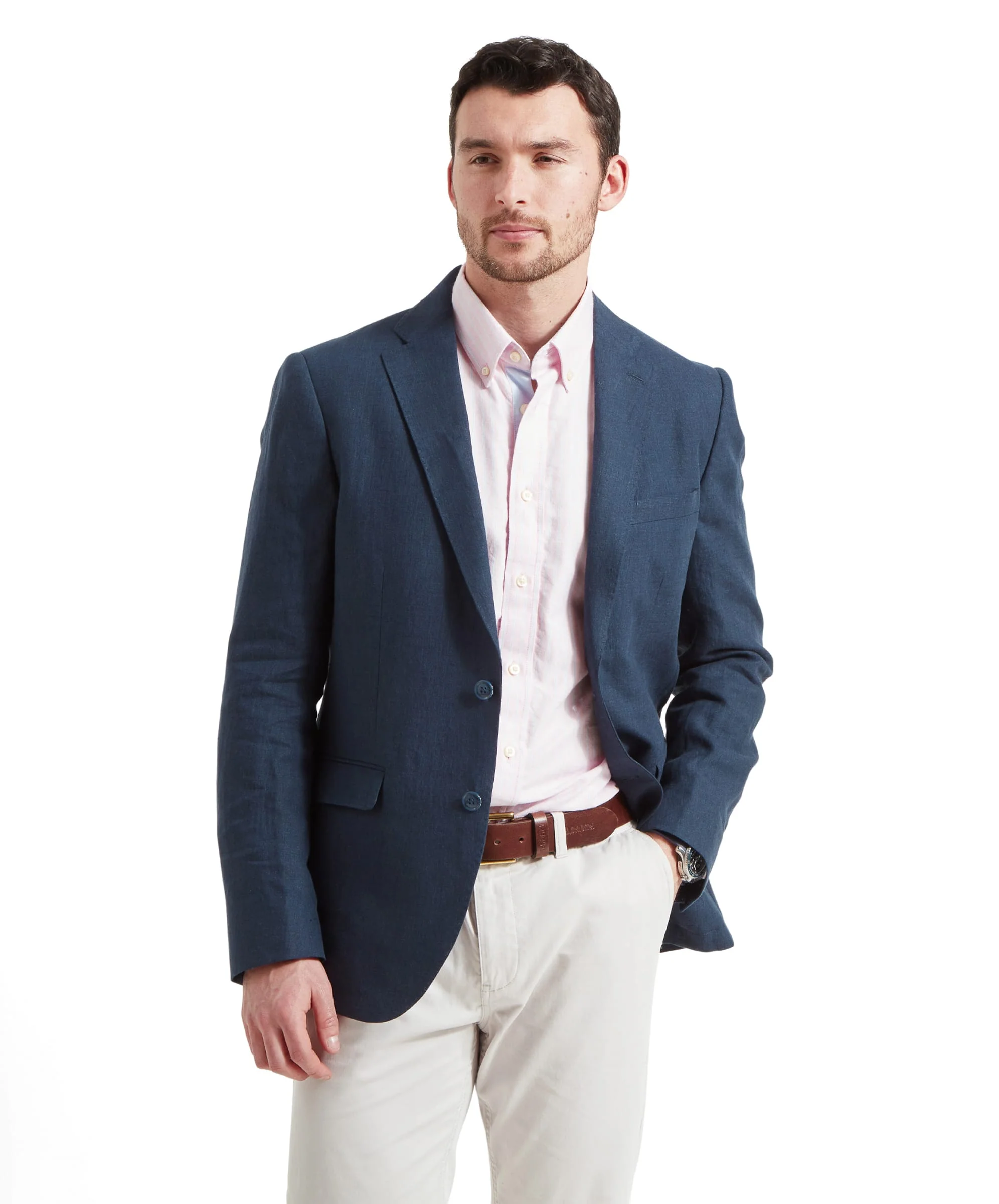 Cowes Linen Jacket - Navy - Image 3
