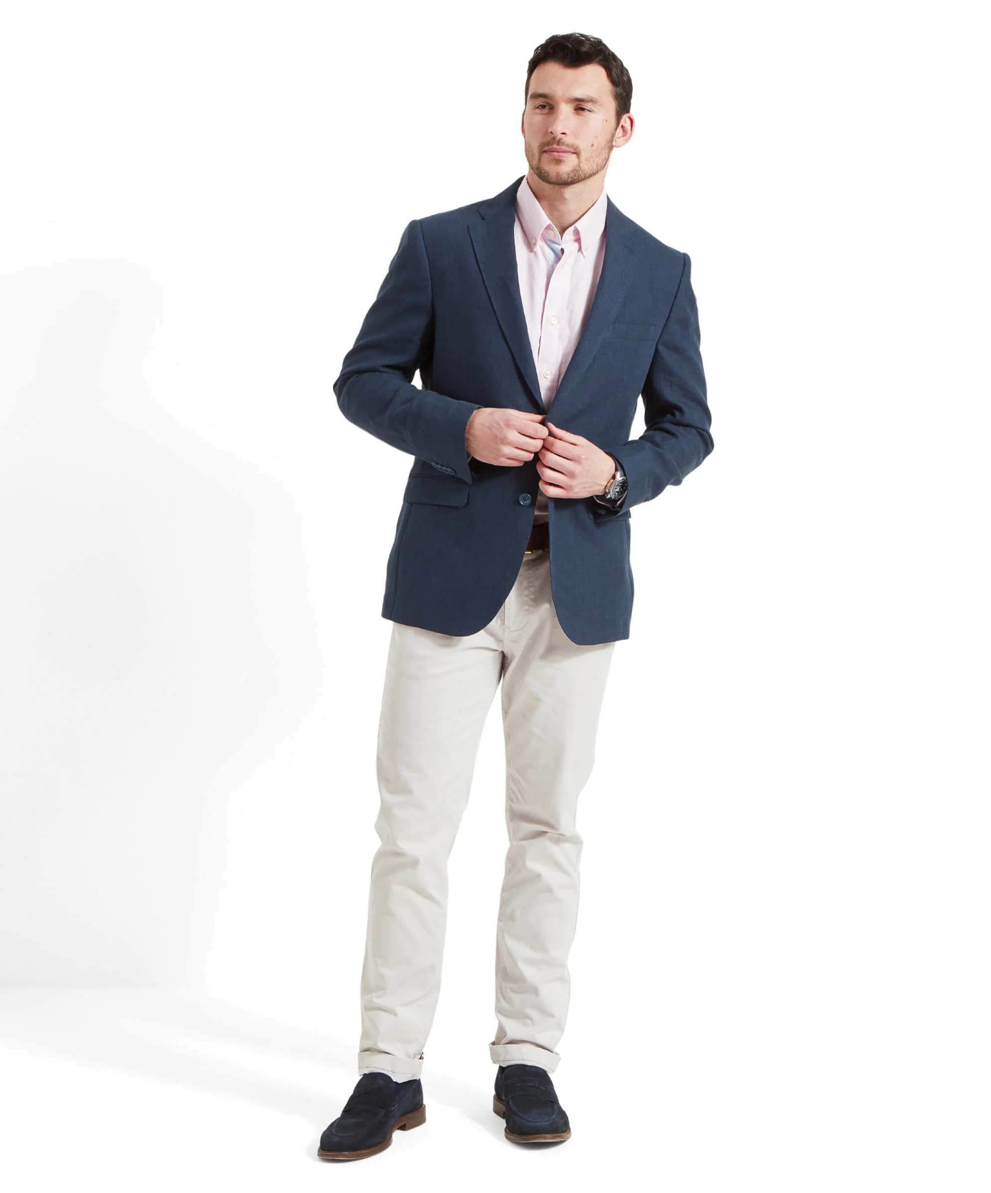 Cowes Linen Jacket - Navy - Image 4