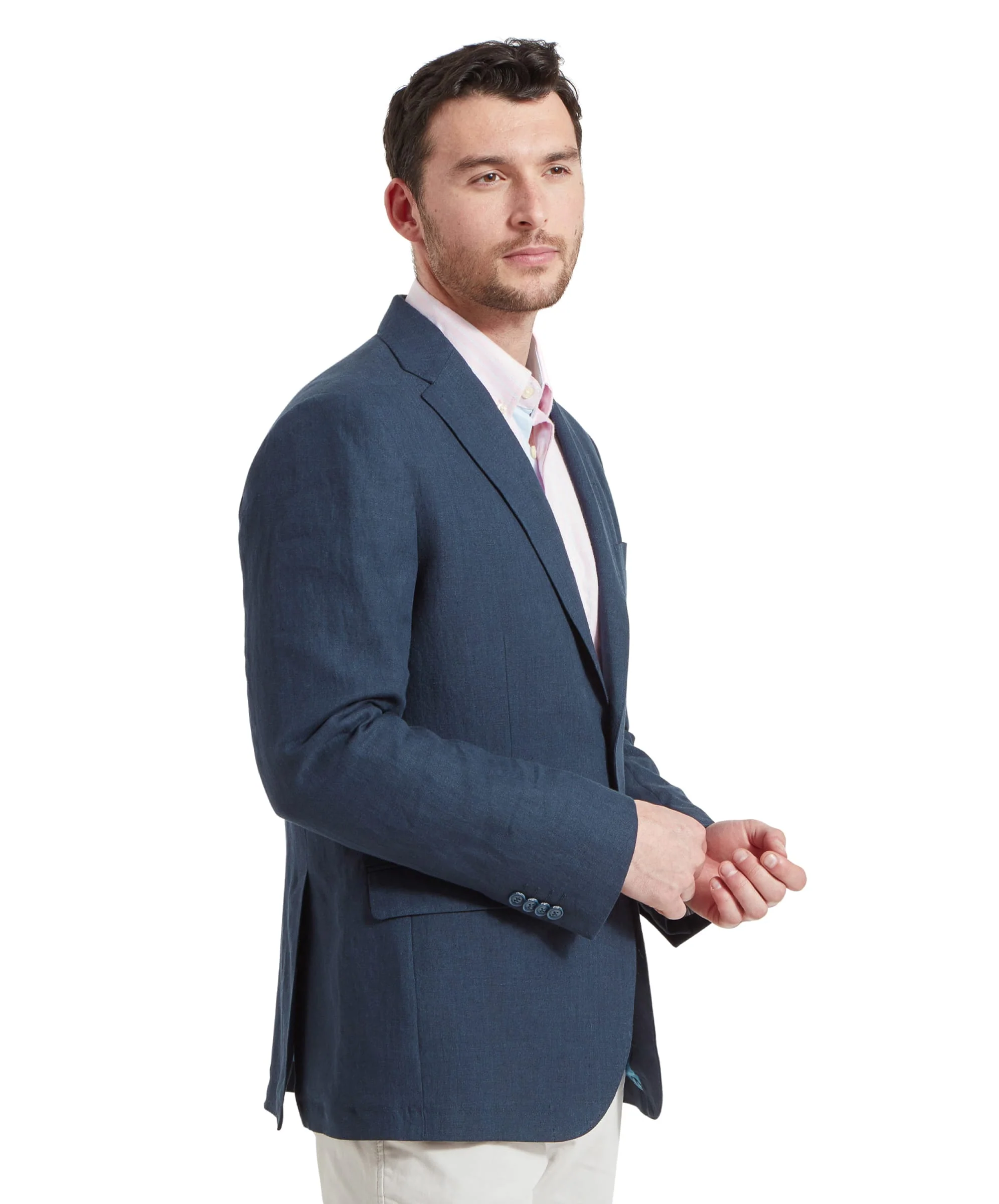 Cowes Linen Jacket - Navy - Image 5