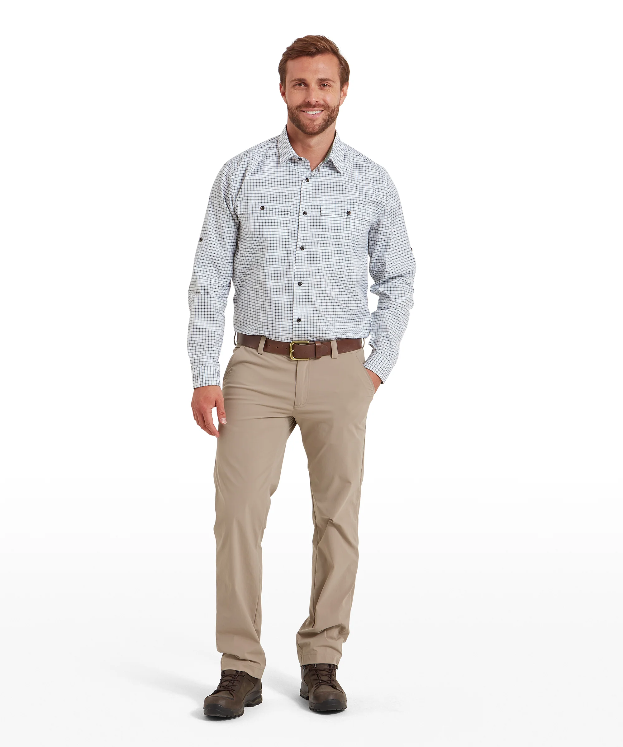 Findhorn Technical Fishing Shirt - Dark Olive Check - Image 3
