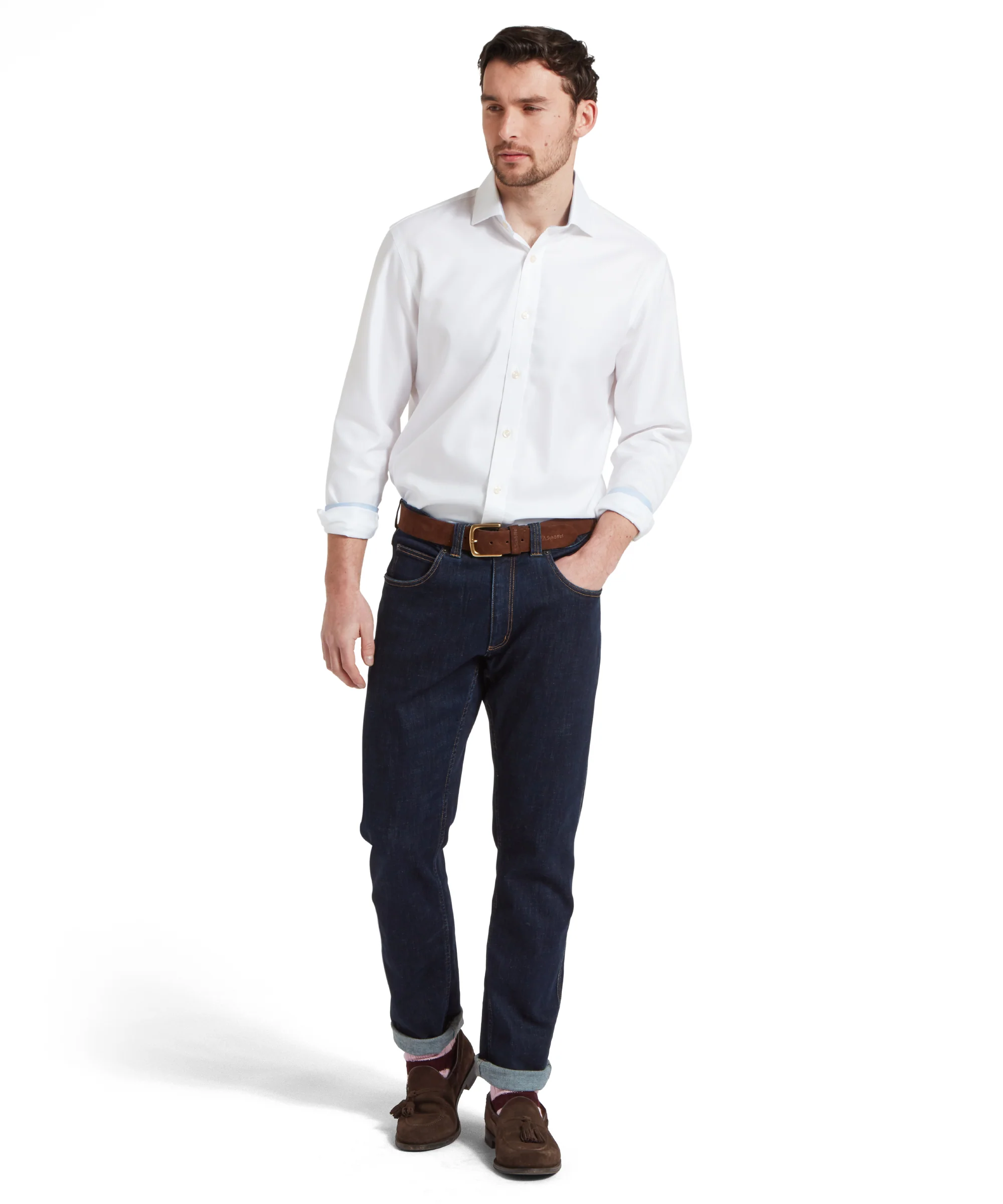 Greenwich Tailored Shirt - White Diagonal - Image 3
