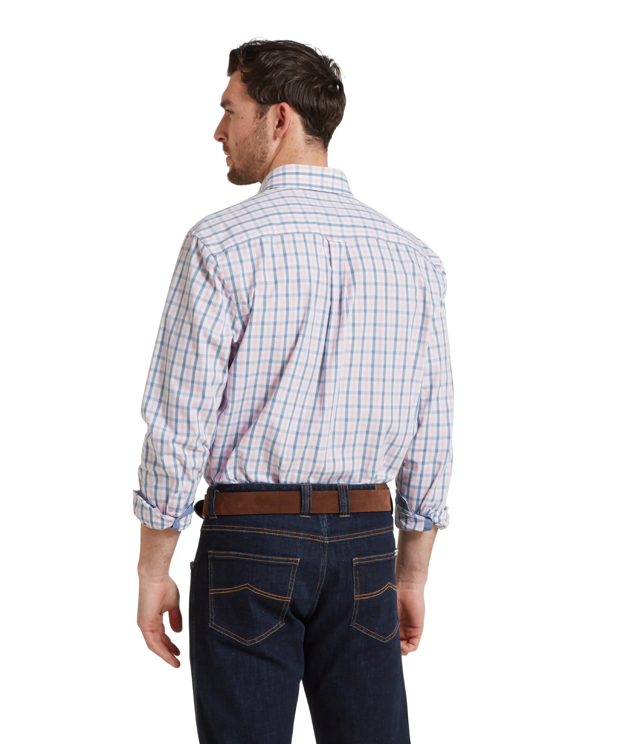 Hebden Tailored Shirt - Dark Denim/Pink - Image 5