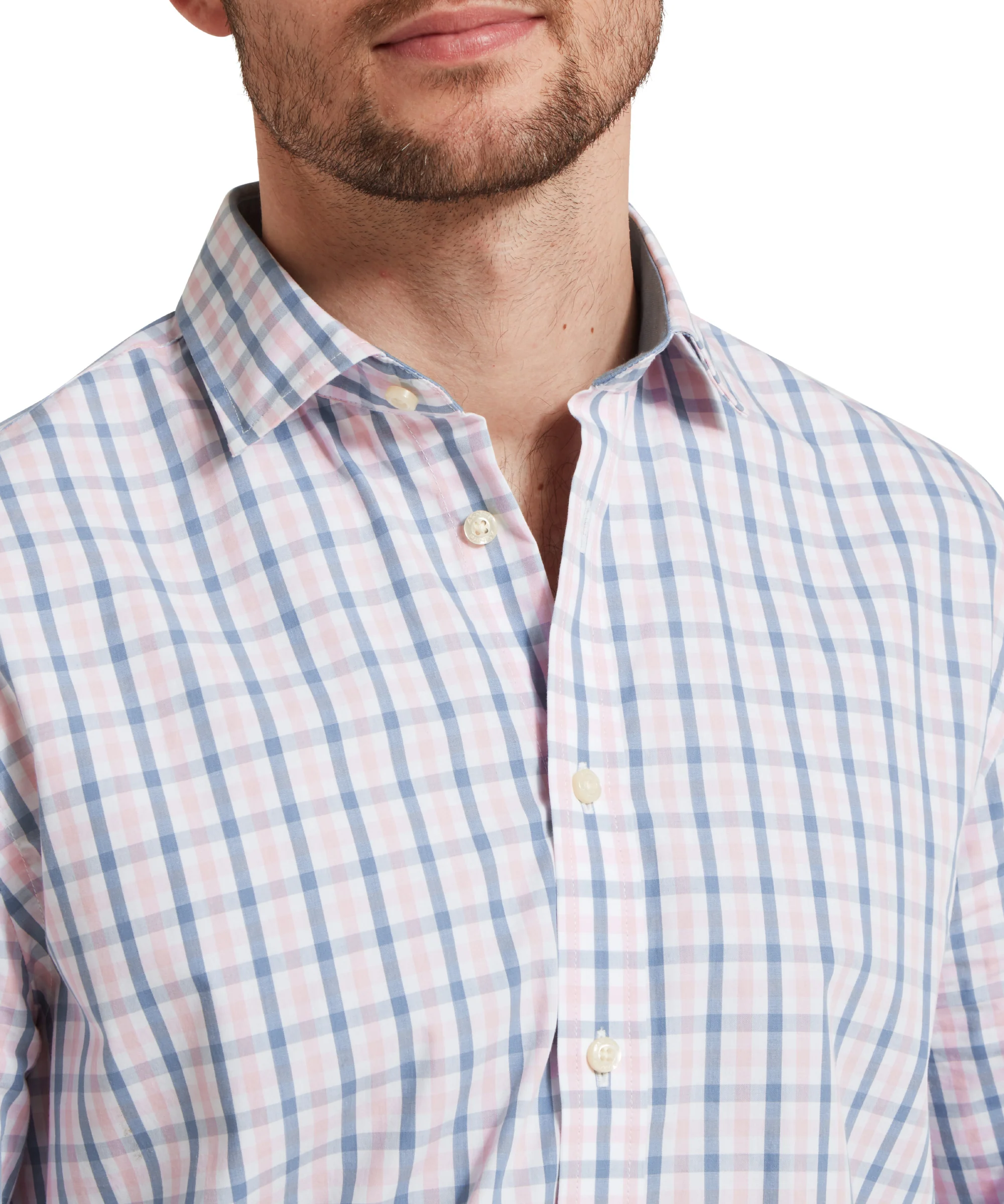 Hebden Tailored Shirt - Dark Denim/Pink - Image 6