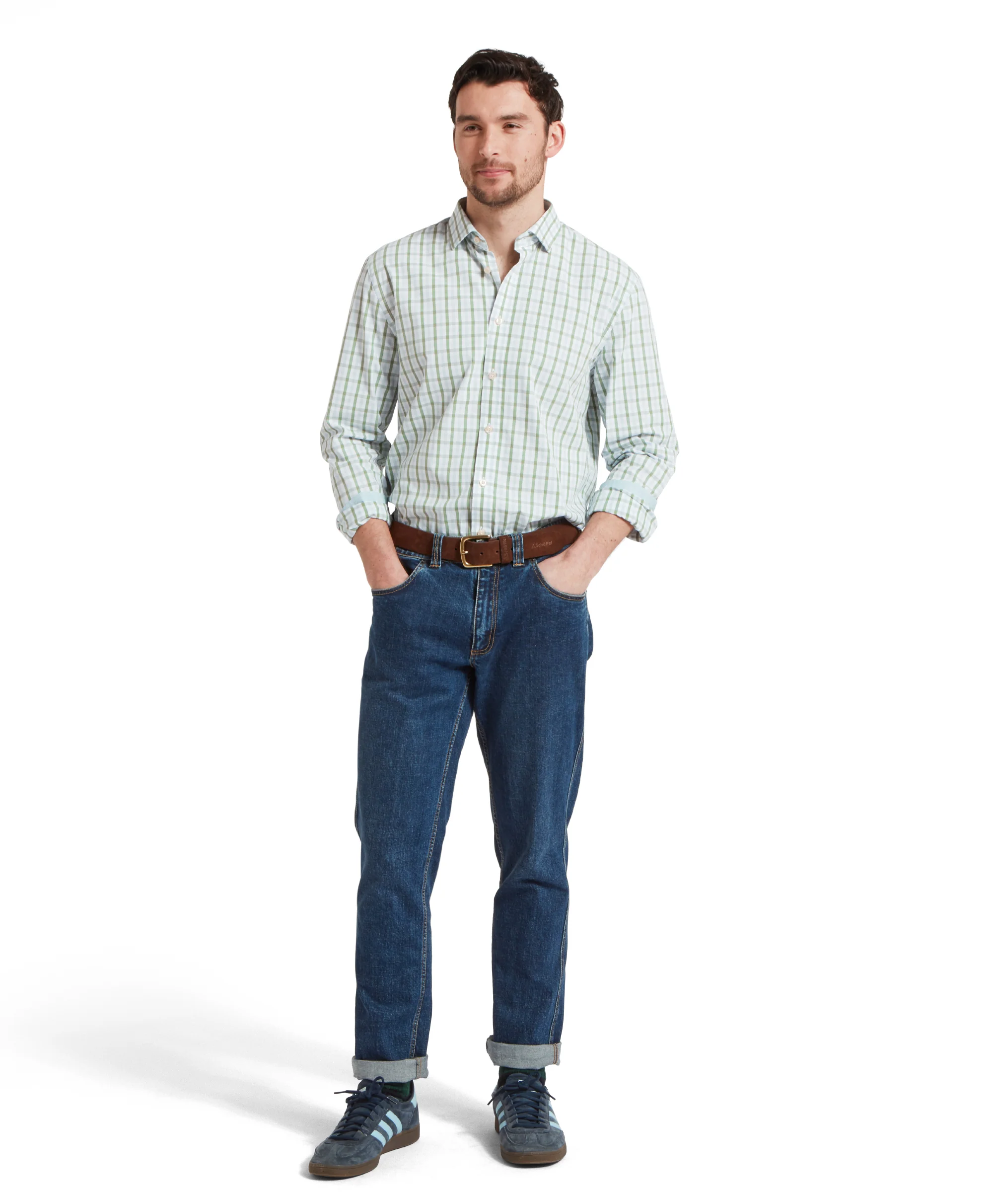 Hebden Tailored Shirt - Green/Blue - Image 3