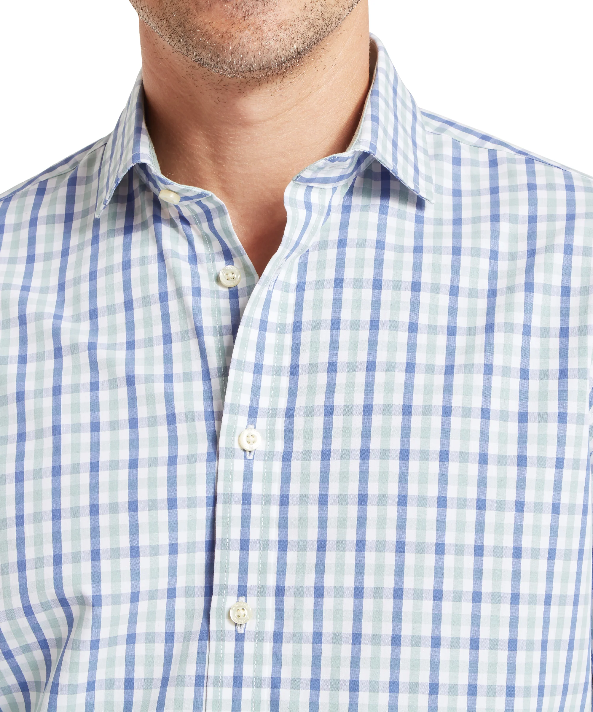Hebden Tailored Shirt - Mist Blue/Vintage Indigo Check - Image 6