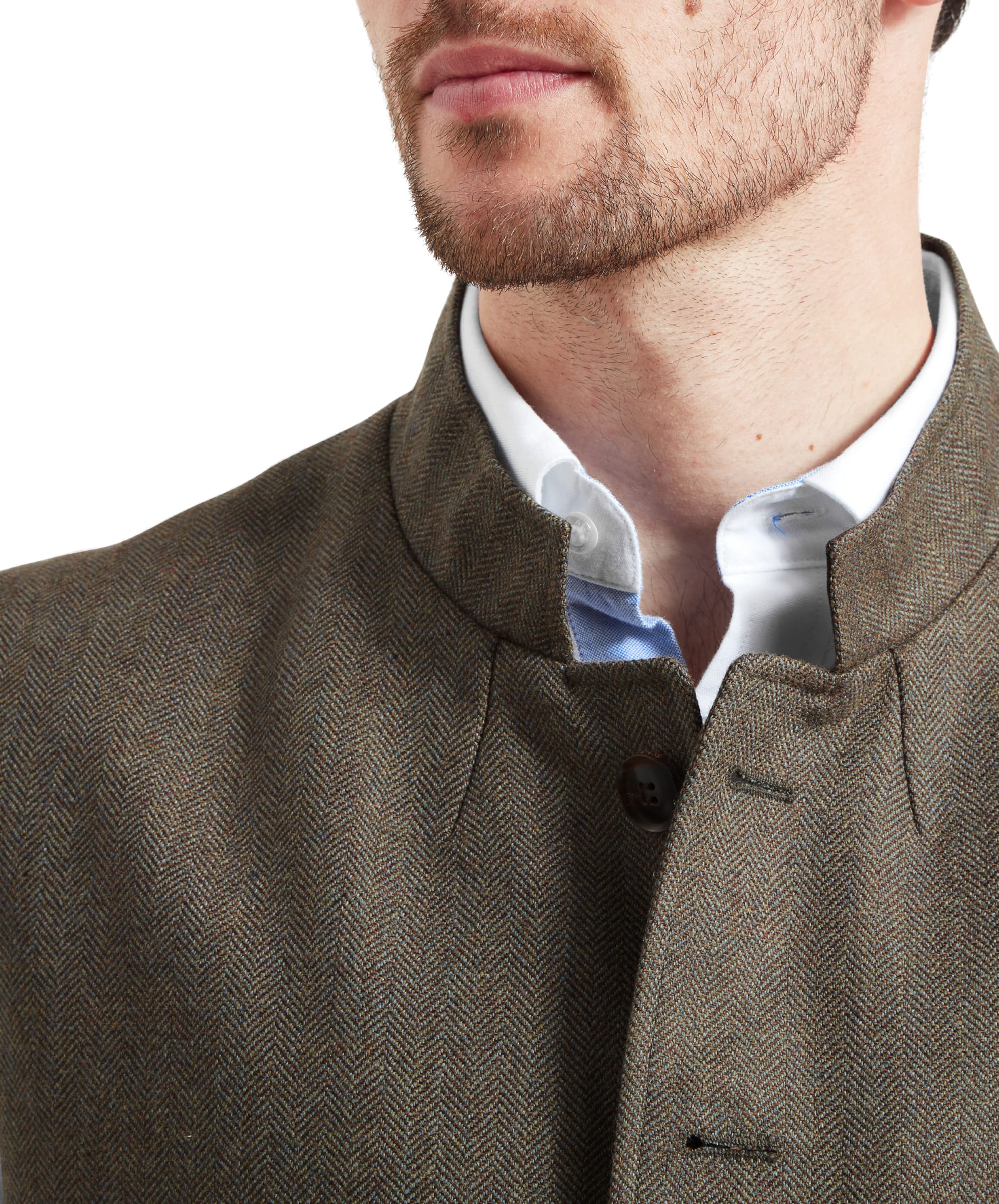 Holcot Tweed Waistcoat - Loden Green Herringbone Tweed - Image 6