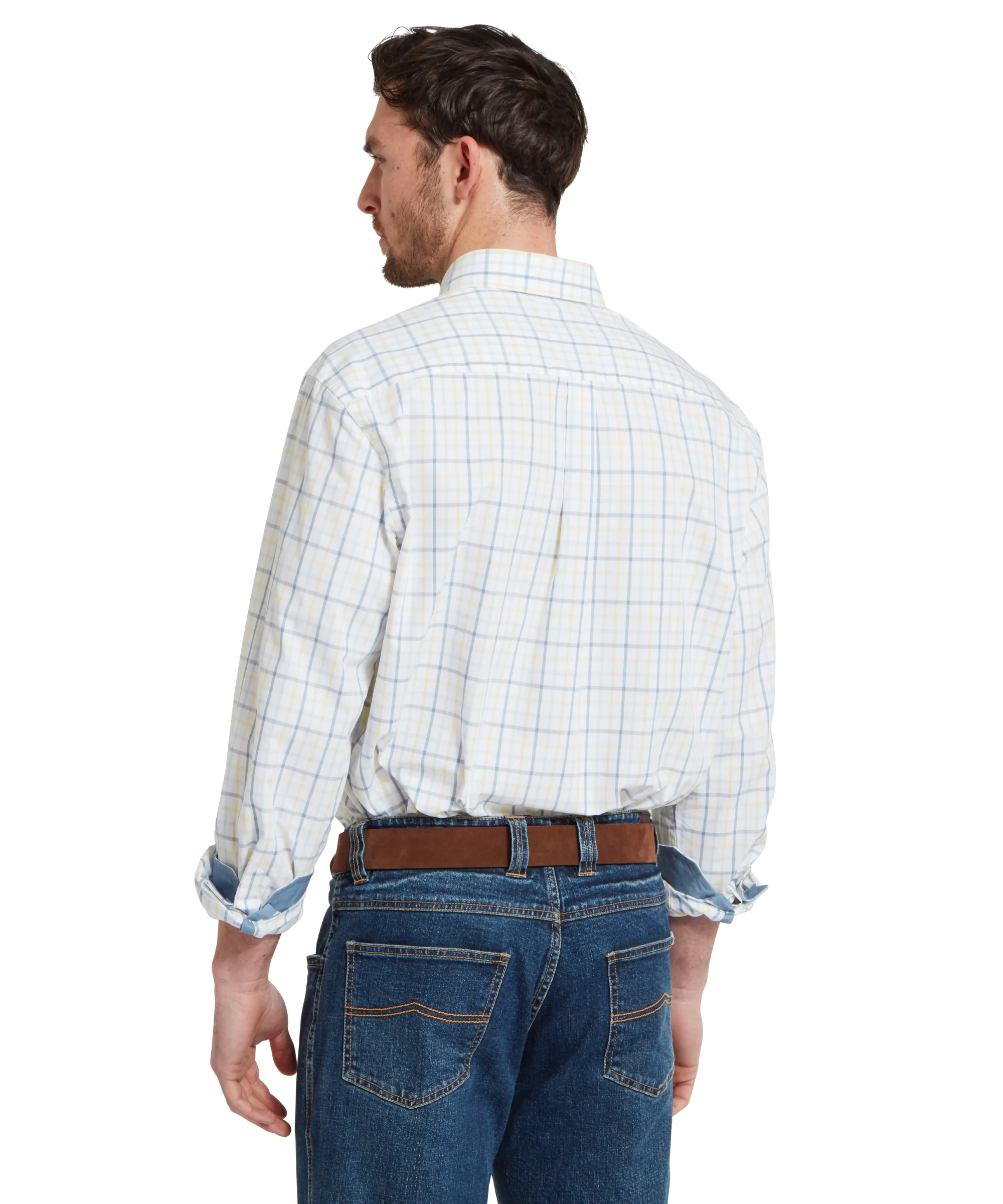 Holkham Classic Shirt - Blue/Pastel Peach - Image 5