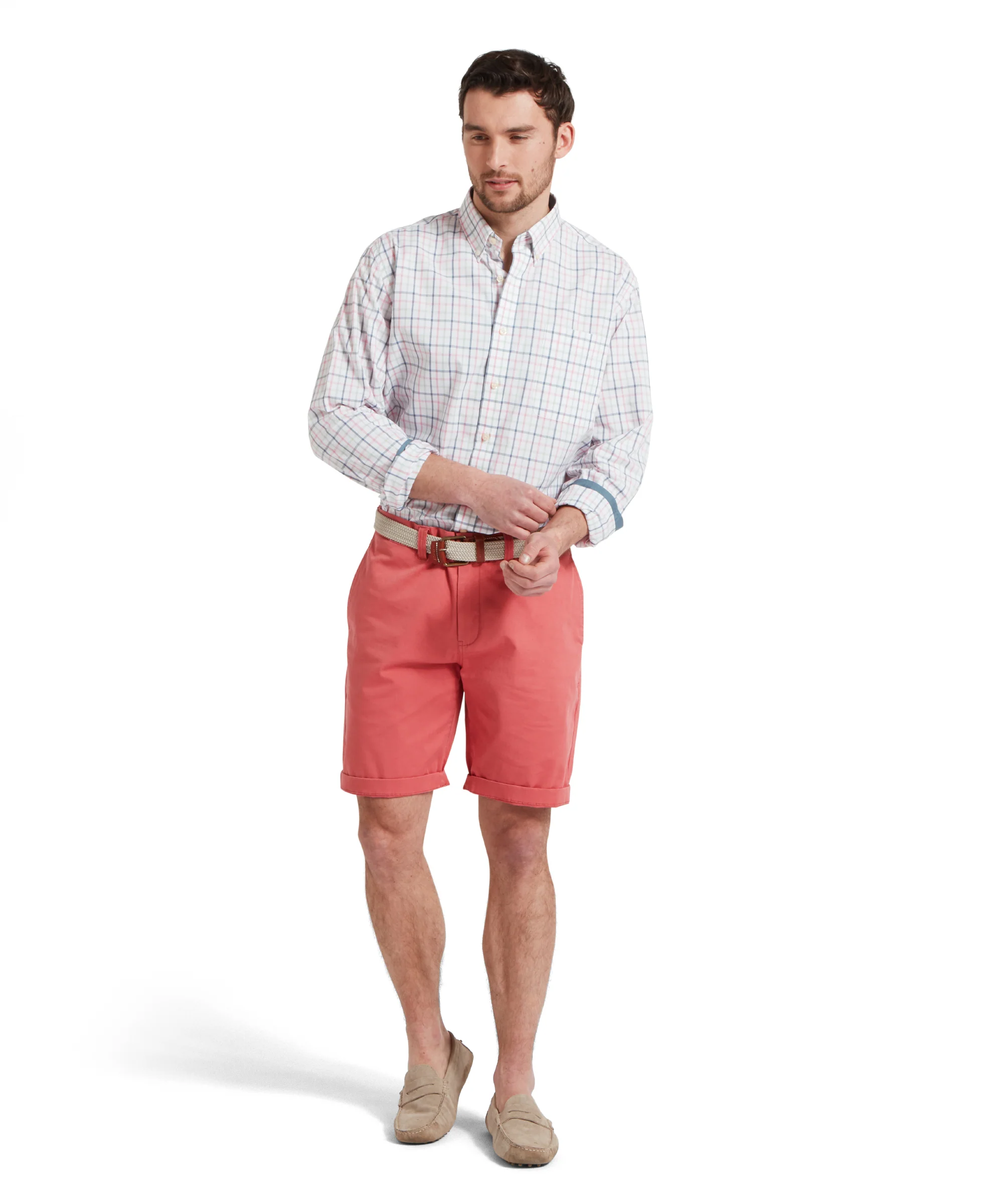 Holkham Classic Shirt - Dark Pigeon Blue/Mauve Red - Image 3