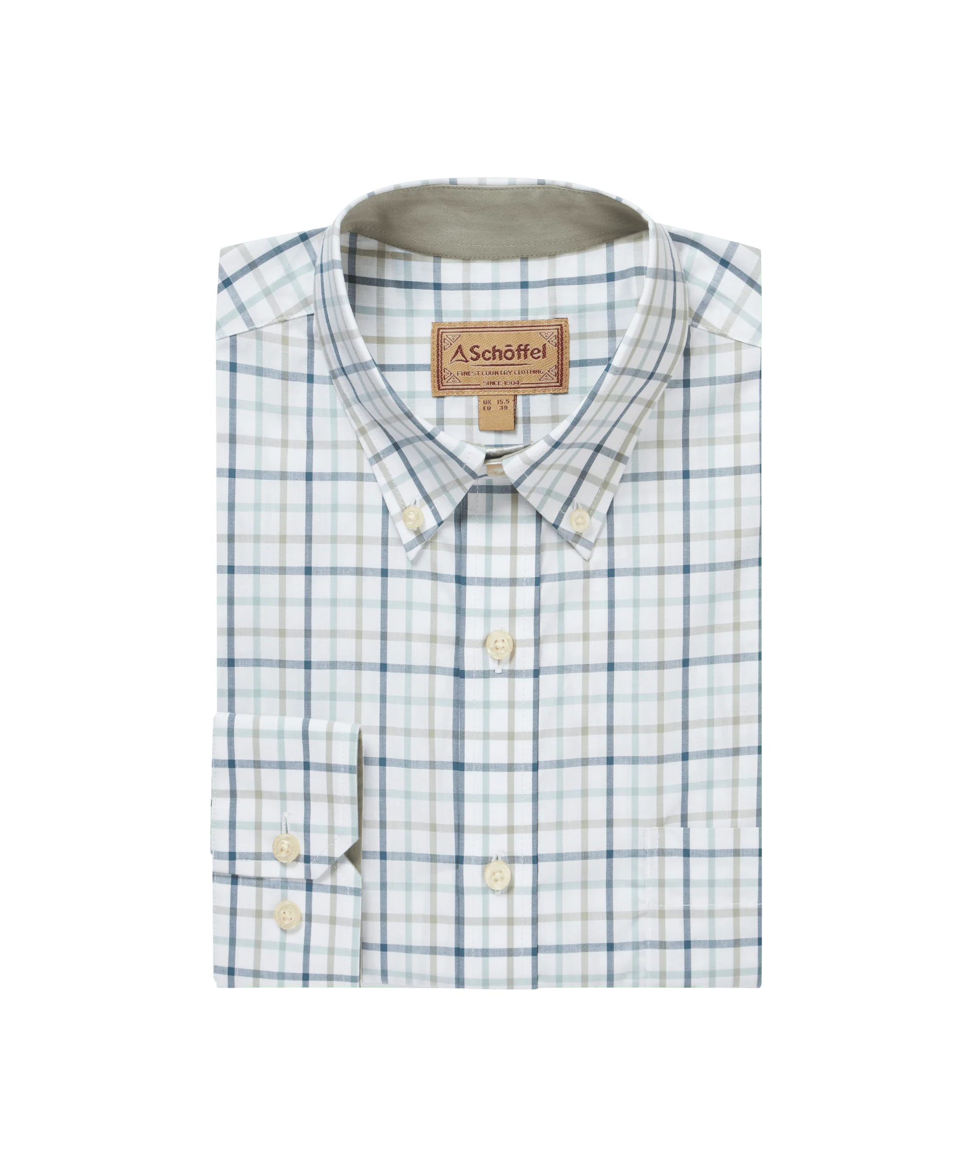 Holkham Classic Shirt - Deep Ocean Blue/Agave Green