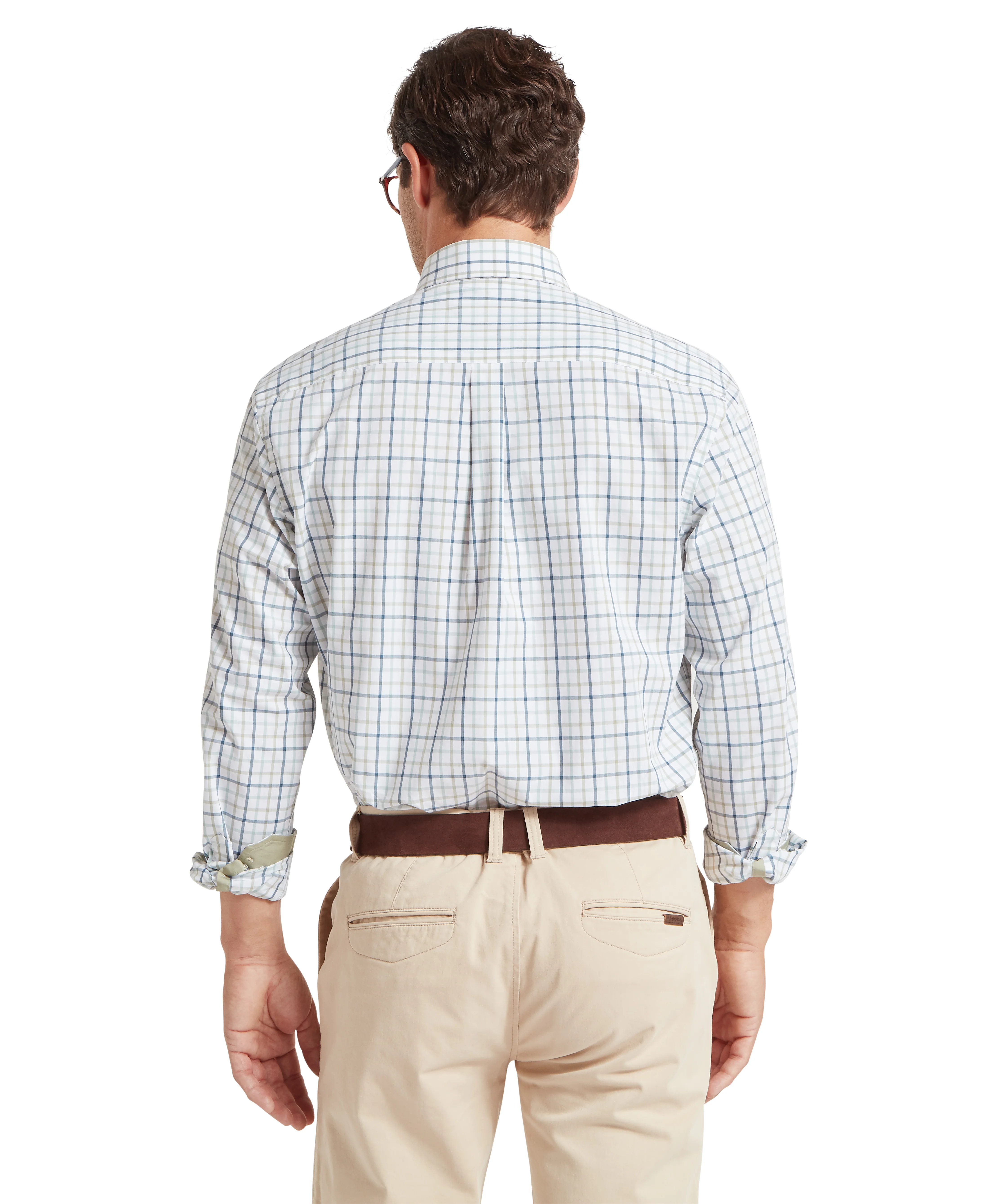 Holkham Classic Shirt - Deep Ocean Blue/Agave Green - Image 4