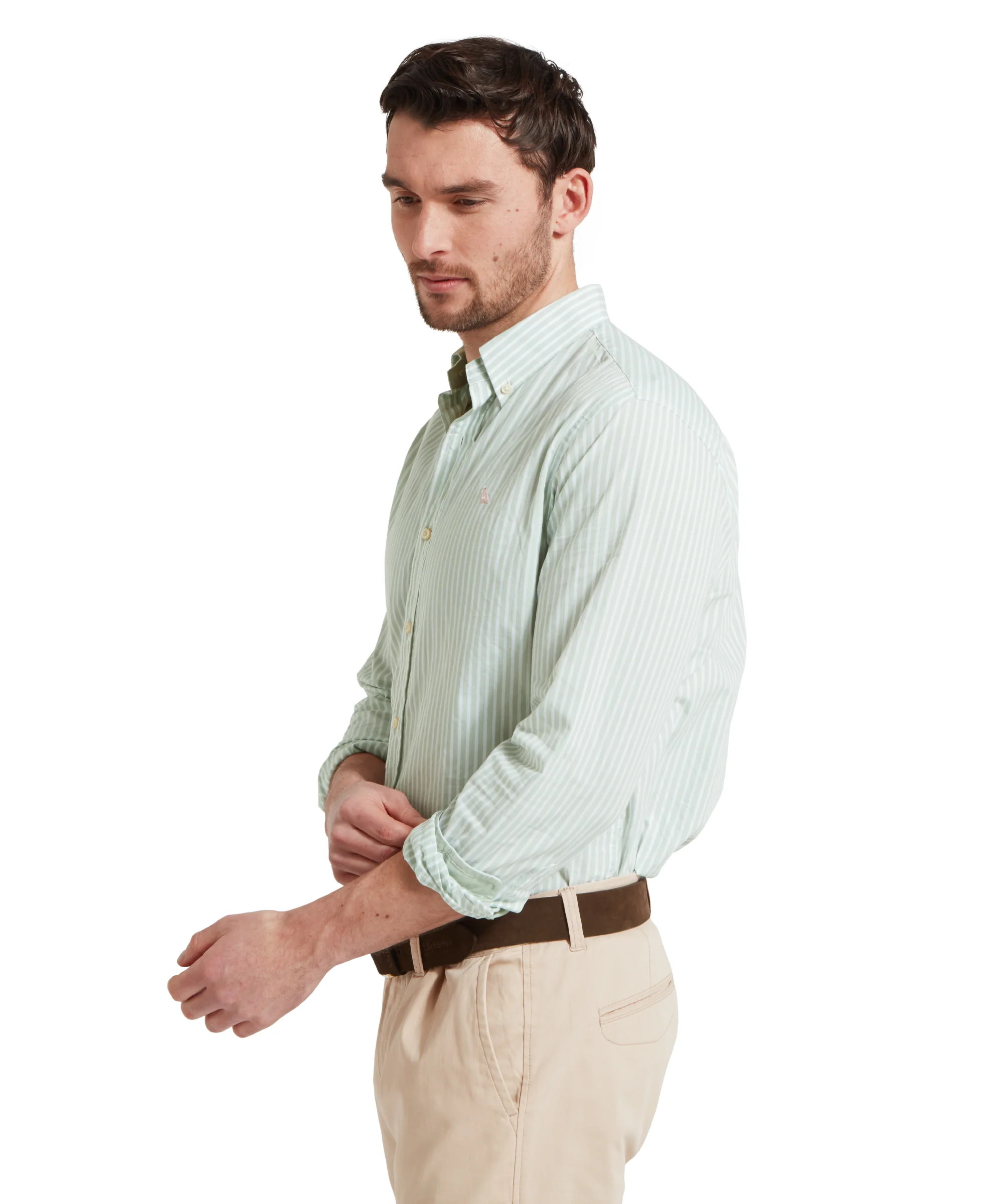 Holme Striped Shirt - Aqua Sage - Image 5