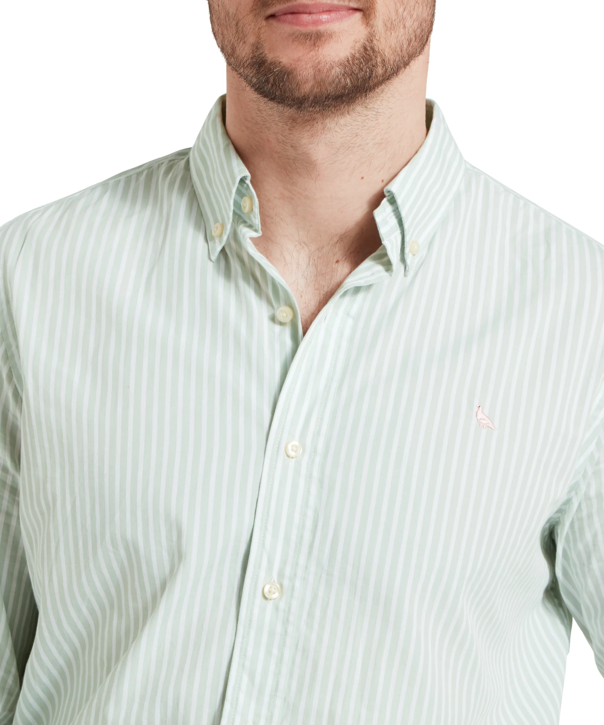 Holme Striped Shirt - Aqua Sage - Image 7