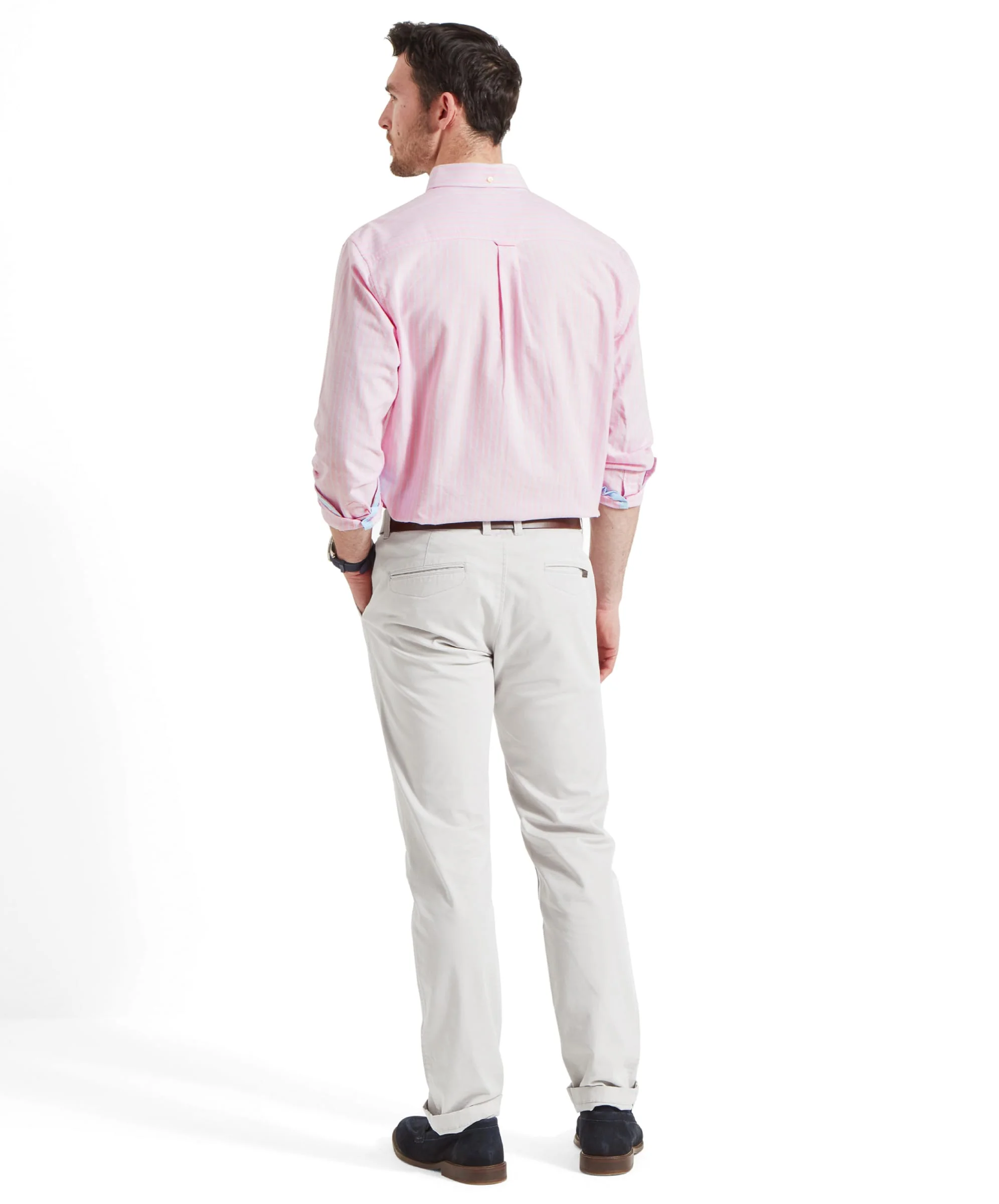 Holt Soft Oxford Tailored Shirt - Pink/Blue Stripe - Image 4