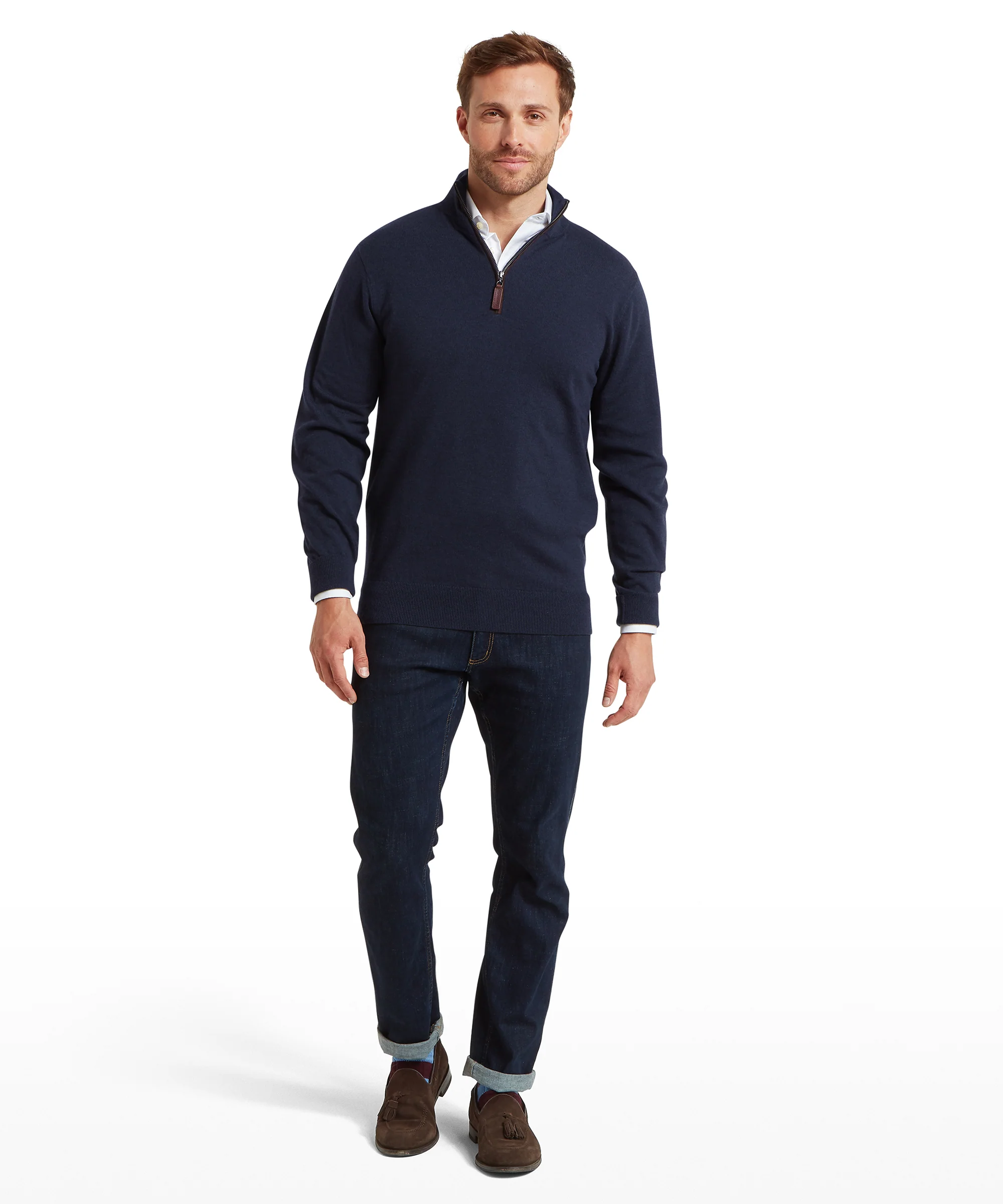 Jura Quarter Zip Jumper - Navy - Image 4